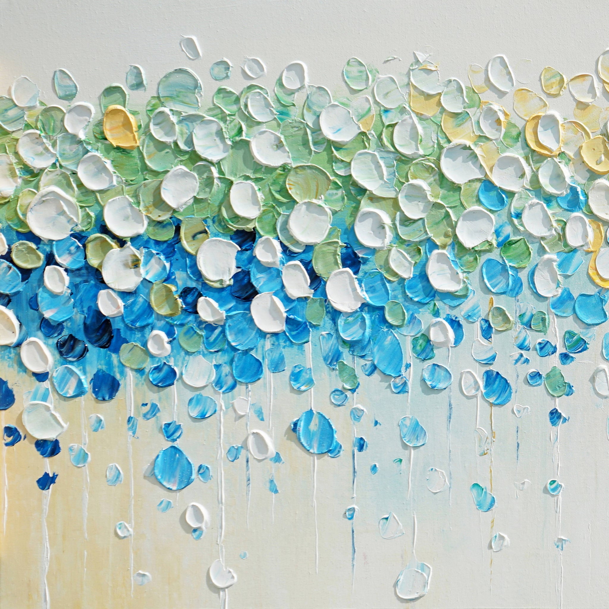 Dipinto a mano acrilico su tela Floreale 60x150cm