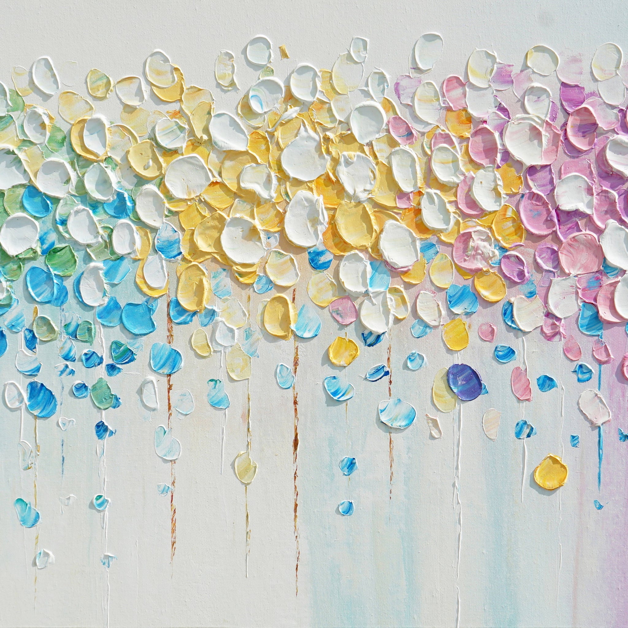 Dipinto a mano acrilico su tela Floreale 60x150cm