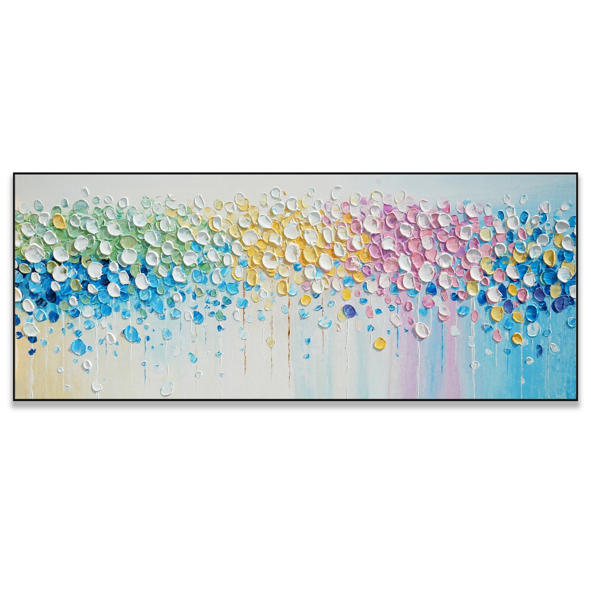 Dipinto a mano acrilico su tela Floreale 60x150cm