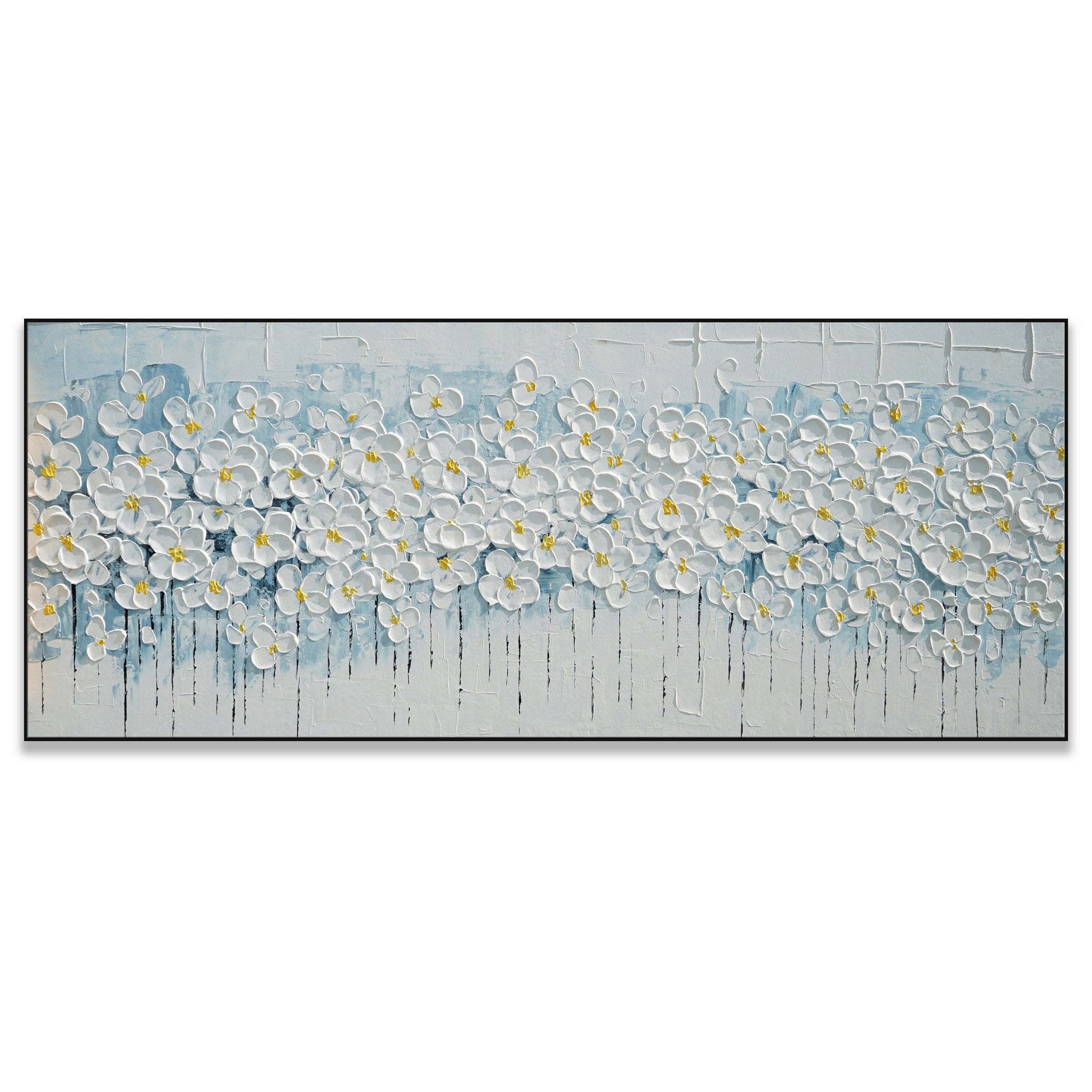 Dipinto a mano acrilico su tela Floreale 60x150cm