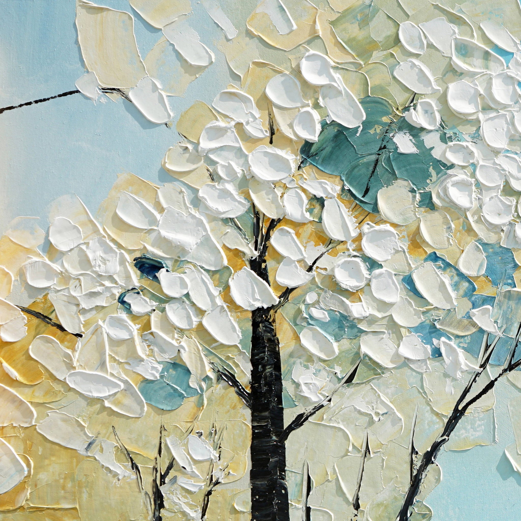 Dipinto a mano acrilico su tela Floreale 60x150cm