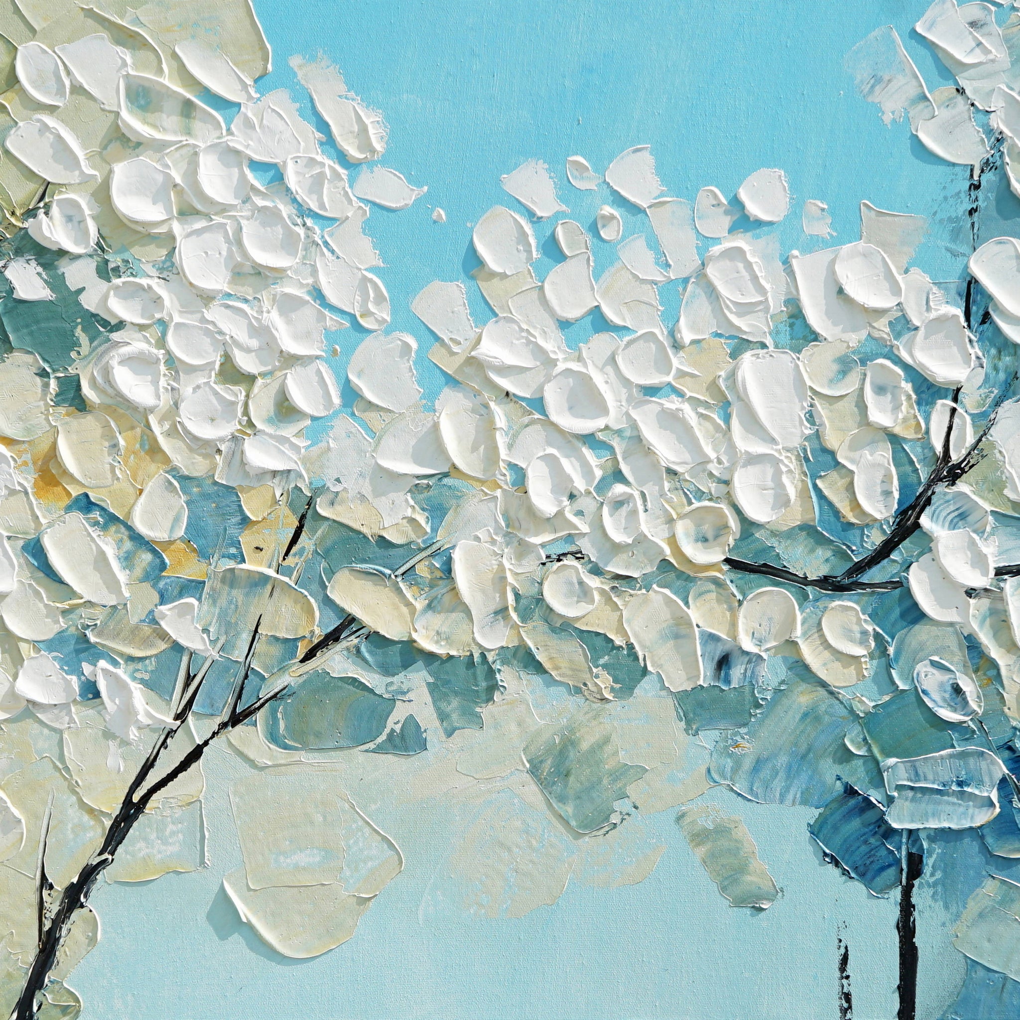 Dipinto a mano acrilico su tela Floreale 60x150cm