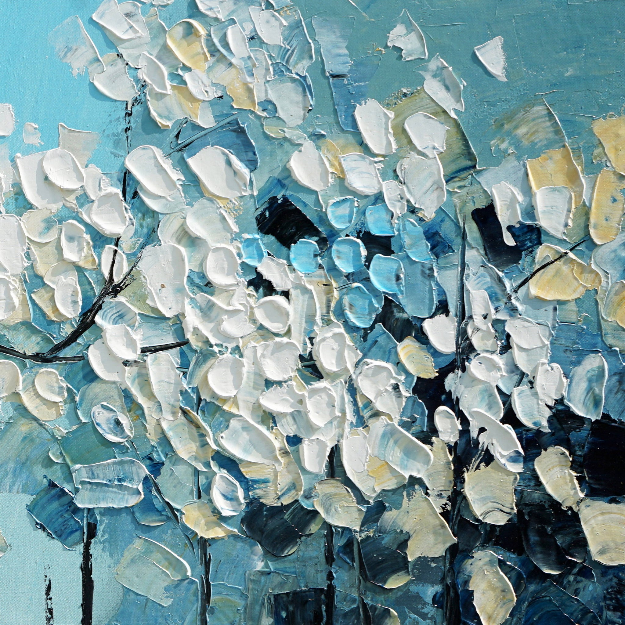 Dipinto a mano acrilico su tela Floreale 60x150cm