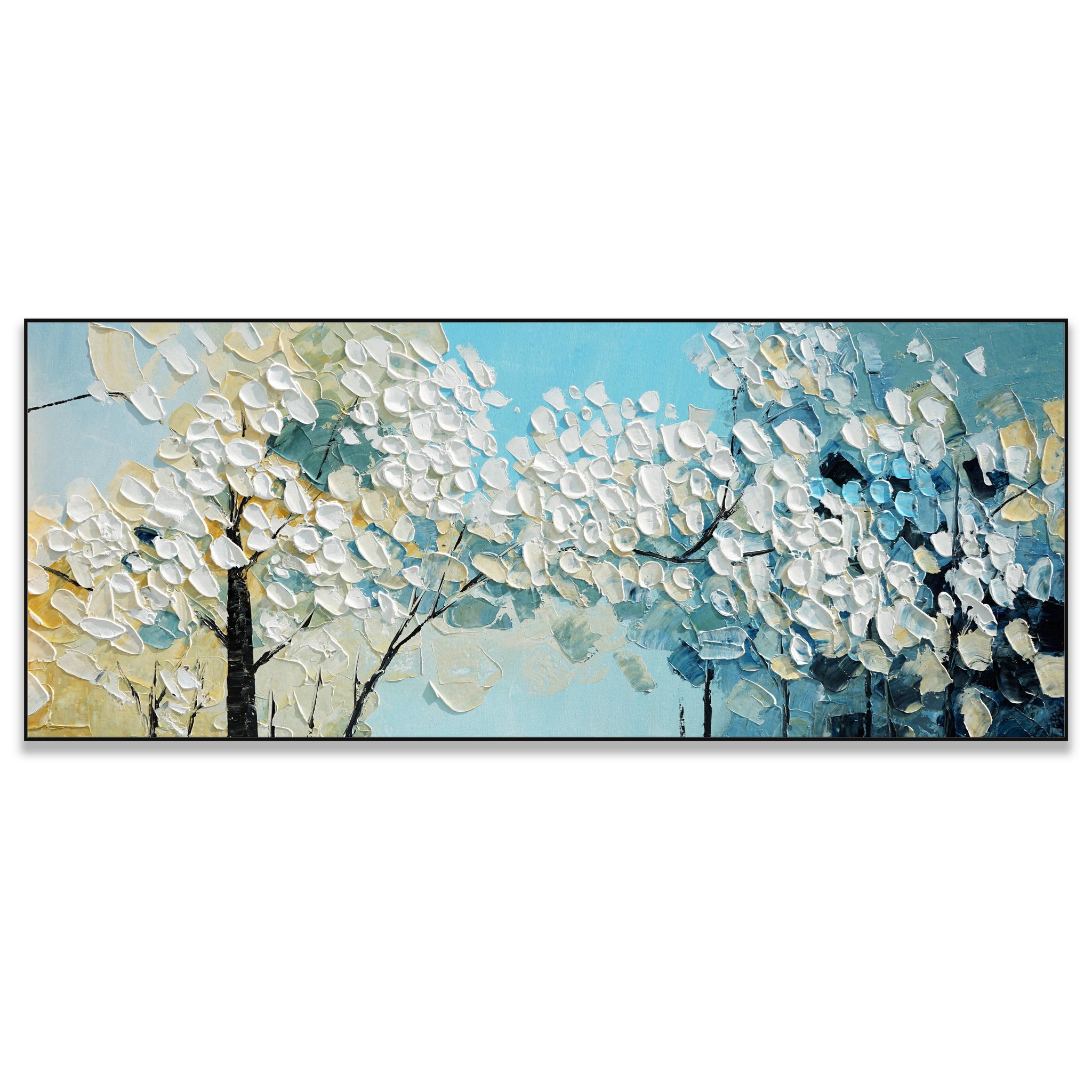 Dipinto a mano acrilico su tela Floreale 60x150cm