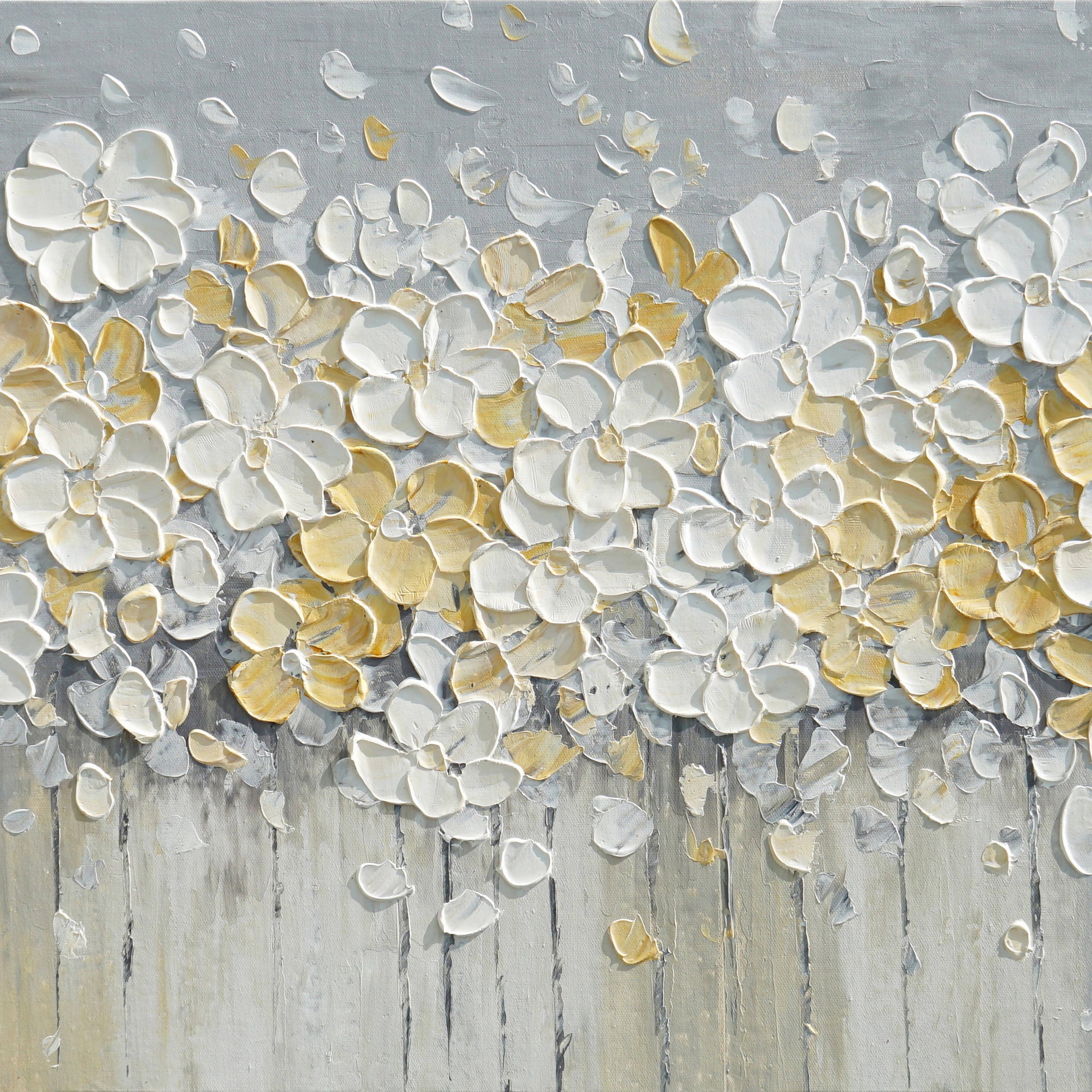 Dipinto a mano acrilico su tela Floreale 60x150cm