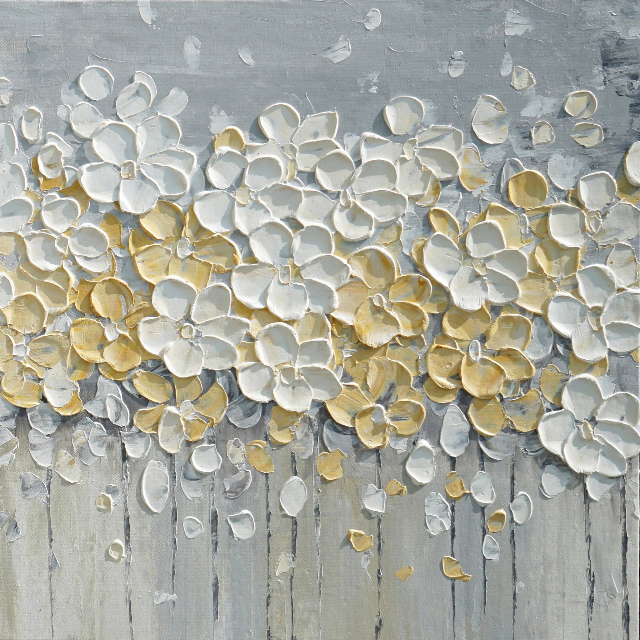 Dipinto a mano acrilico su tela Floreale 60x150cm
