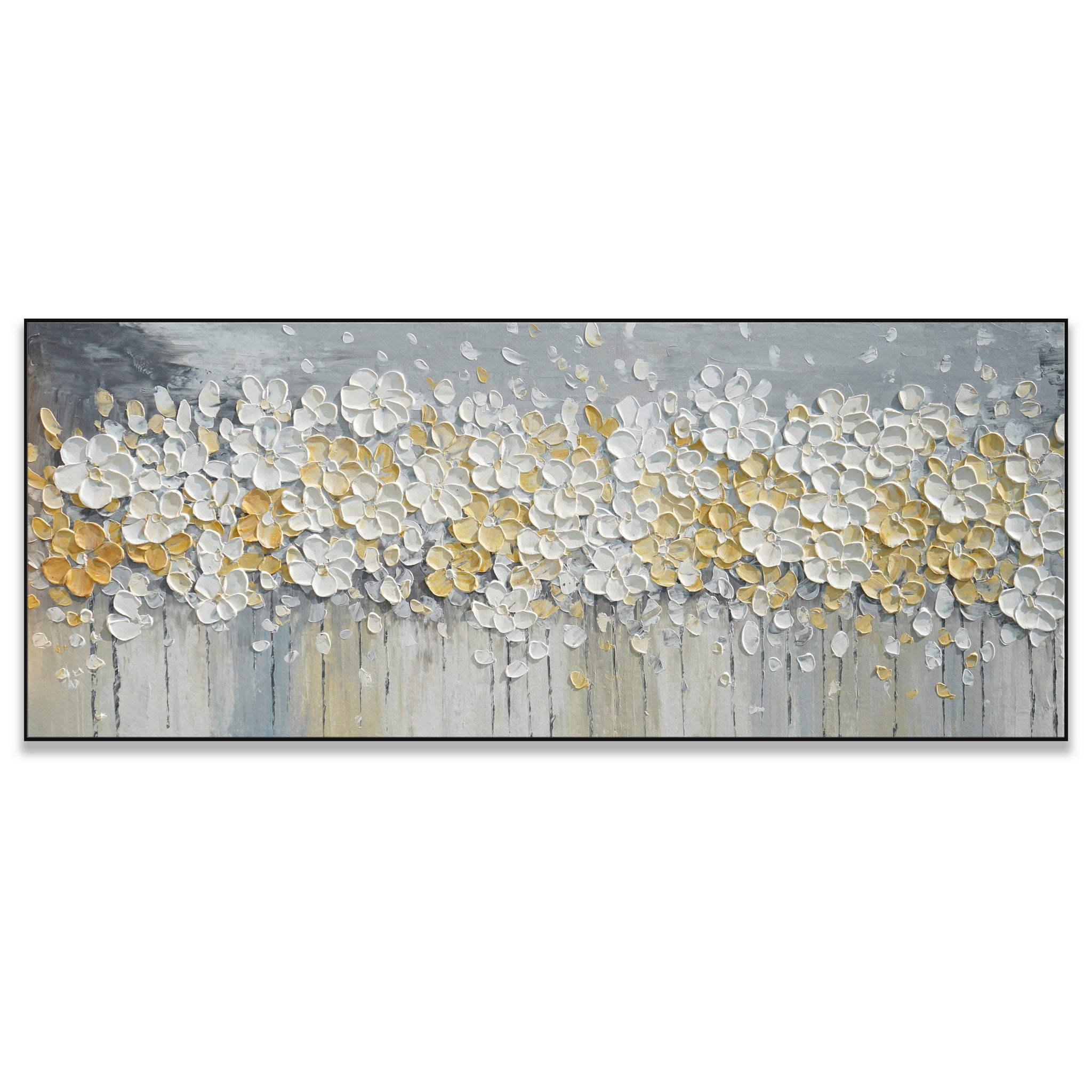 Dipinto a mano acrilico su tela Floreale 60x150cm