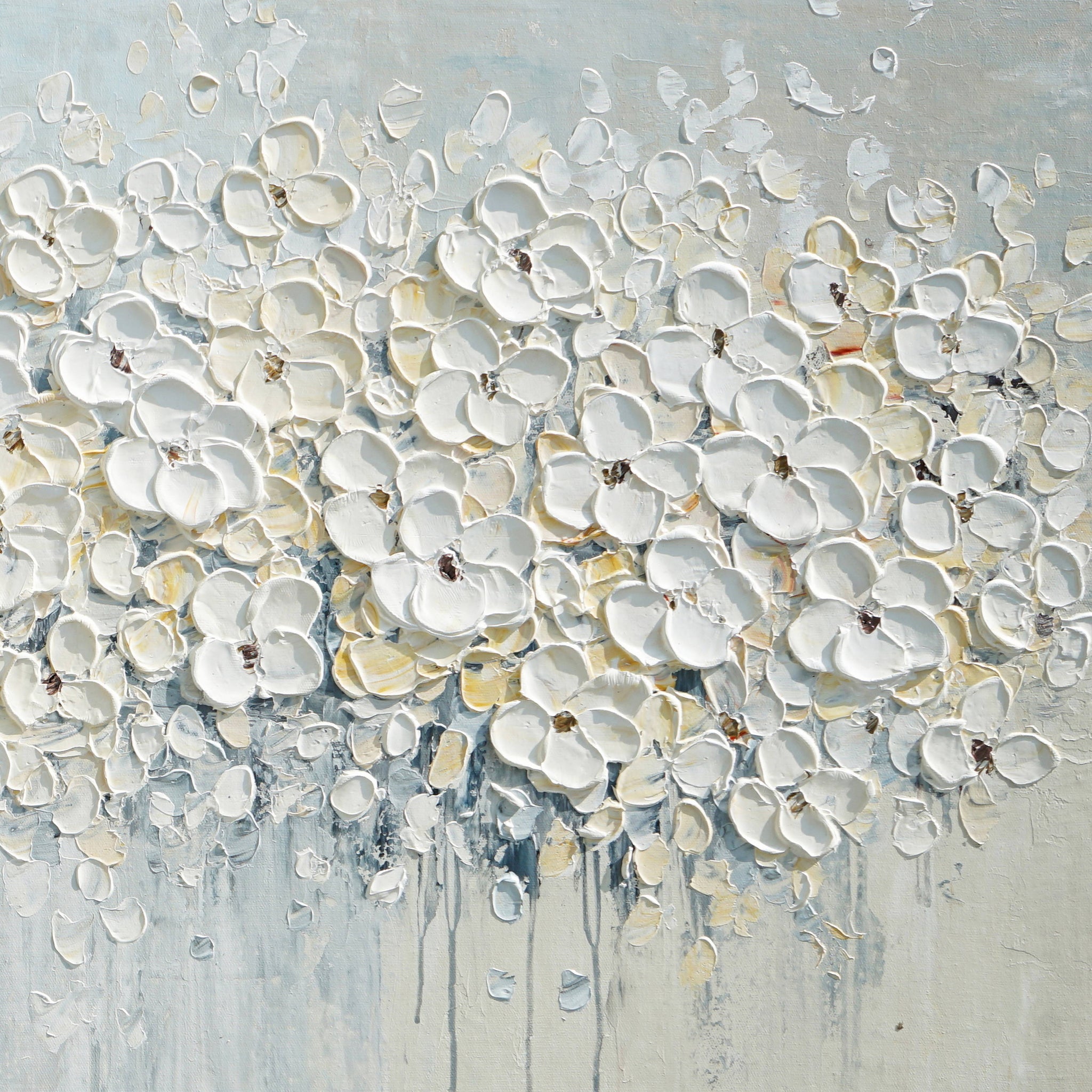 Dipinto a mano acrilico su tela Floreale 60x150cm