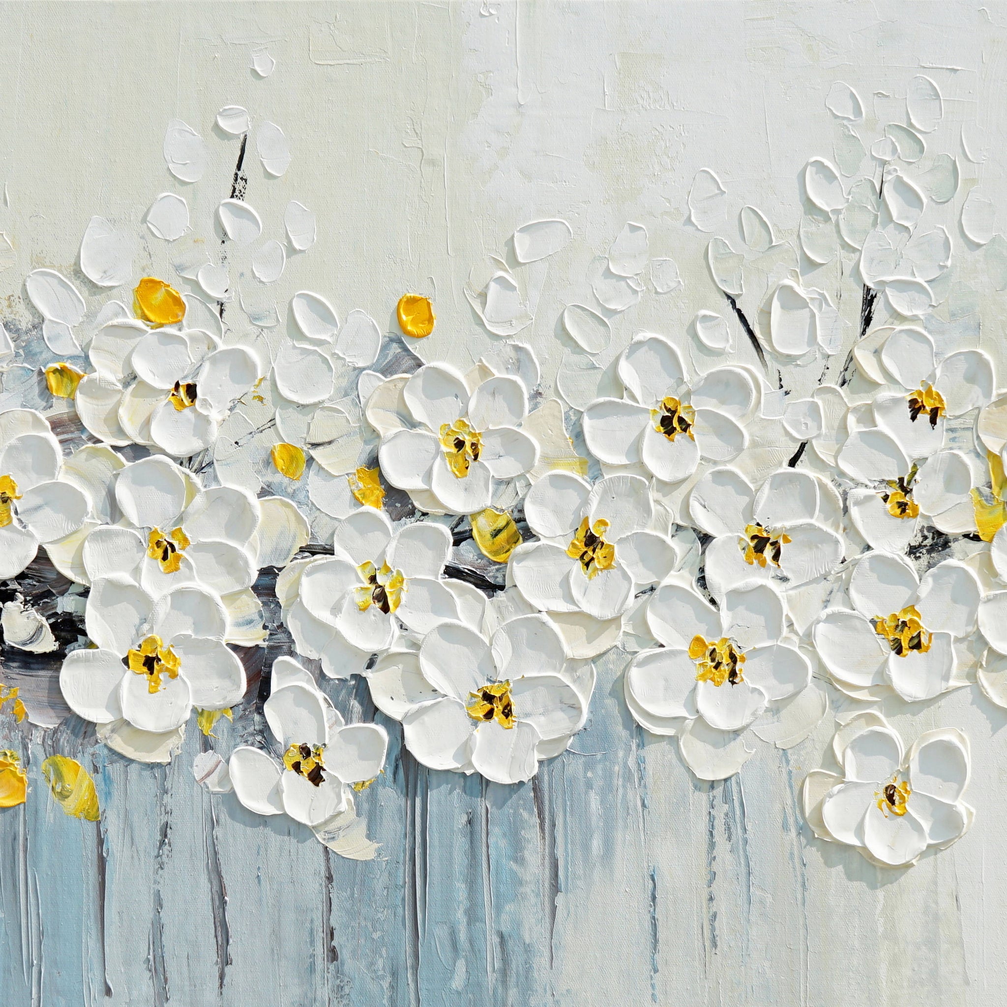 Dipinto a mano acrilico su tela Floreale 60x150cm