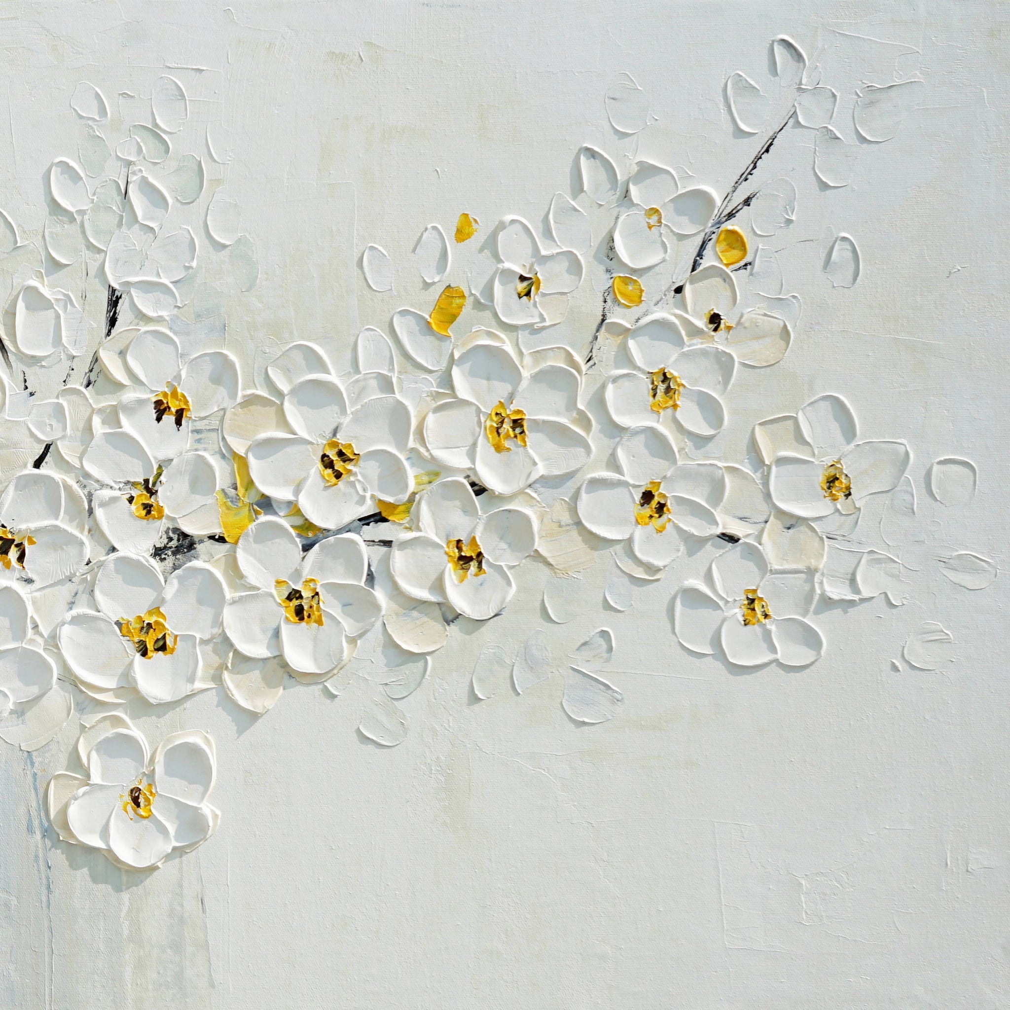 Dipinto a mano acrilico su tela Floreale 60x150cm