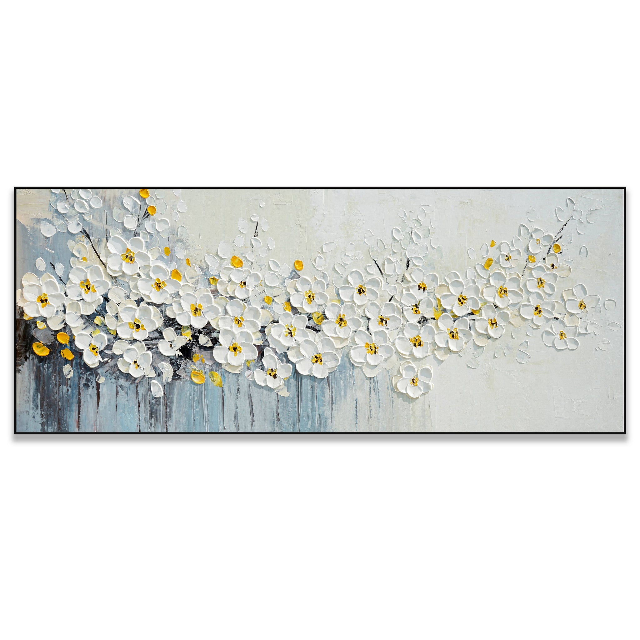 Dipinto a mano acrilico su tela Floreale 60x150cm