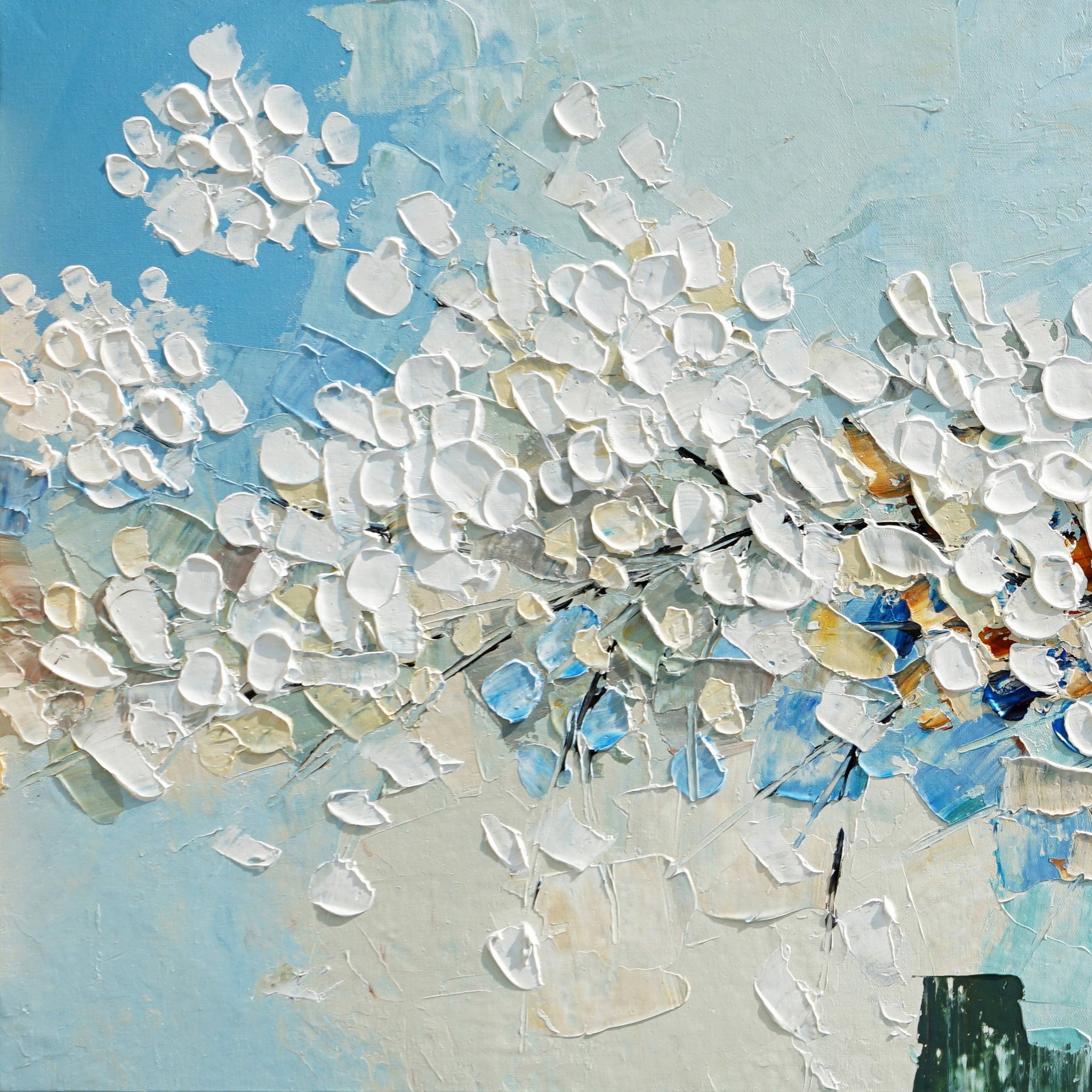 Dipinto a mano acrilico su tela Floreale 60x150cm