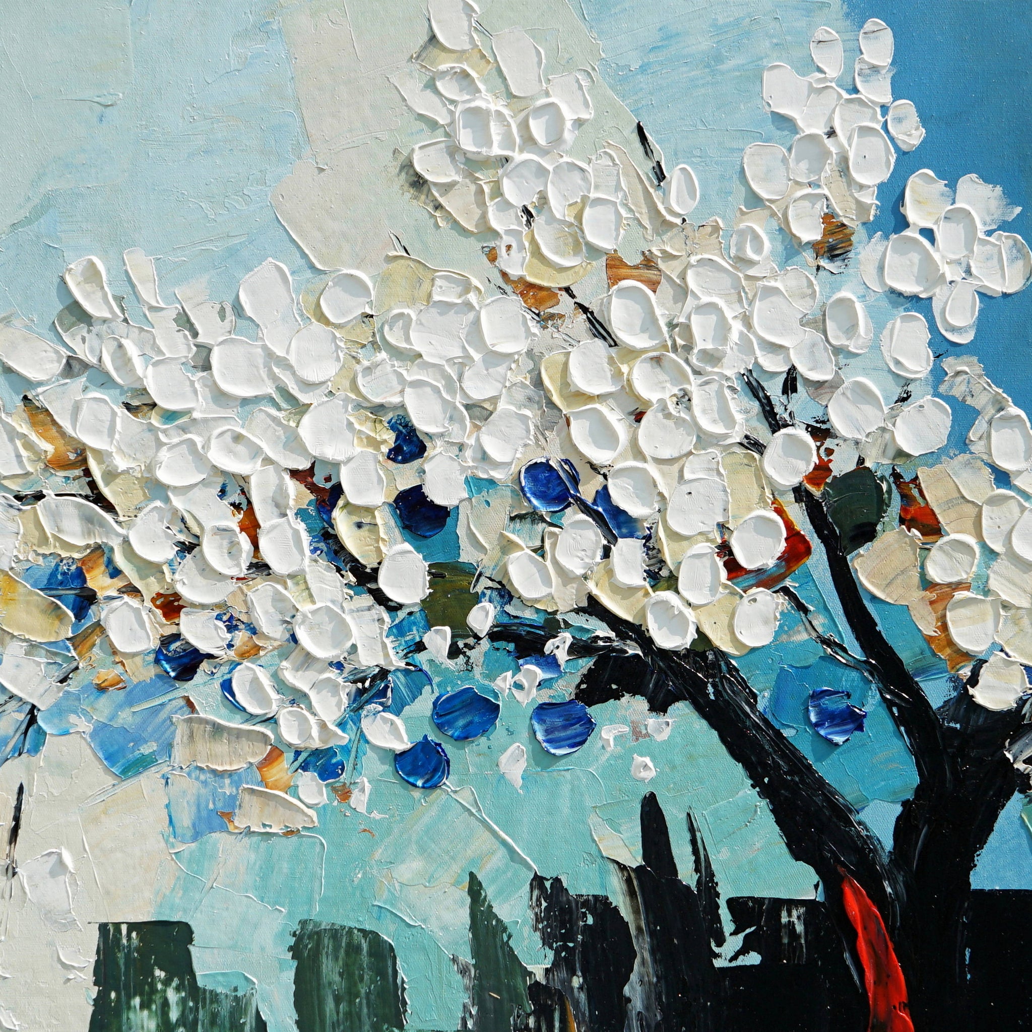 Dipinto a mano acrilico su tela Floreale 60x150cm