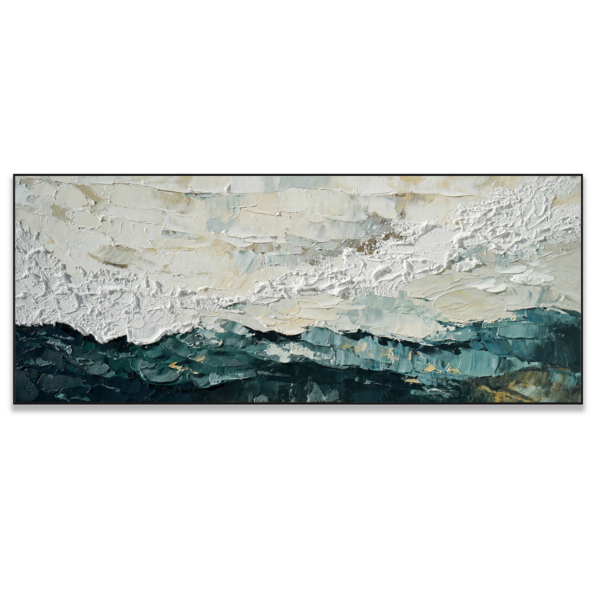 Dipinto a mano acrilico su tela Scenario Astratto 60x150cm