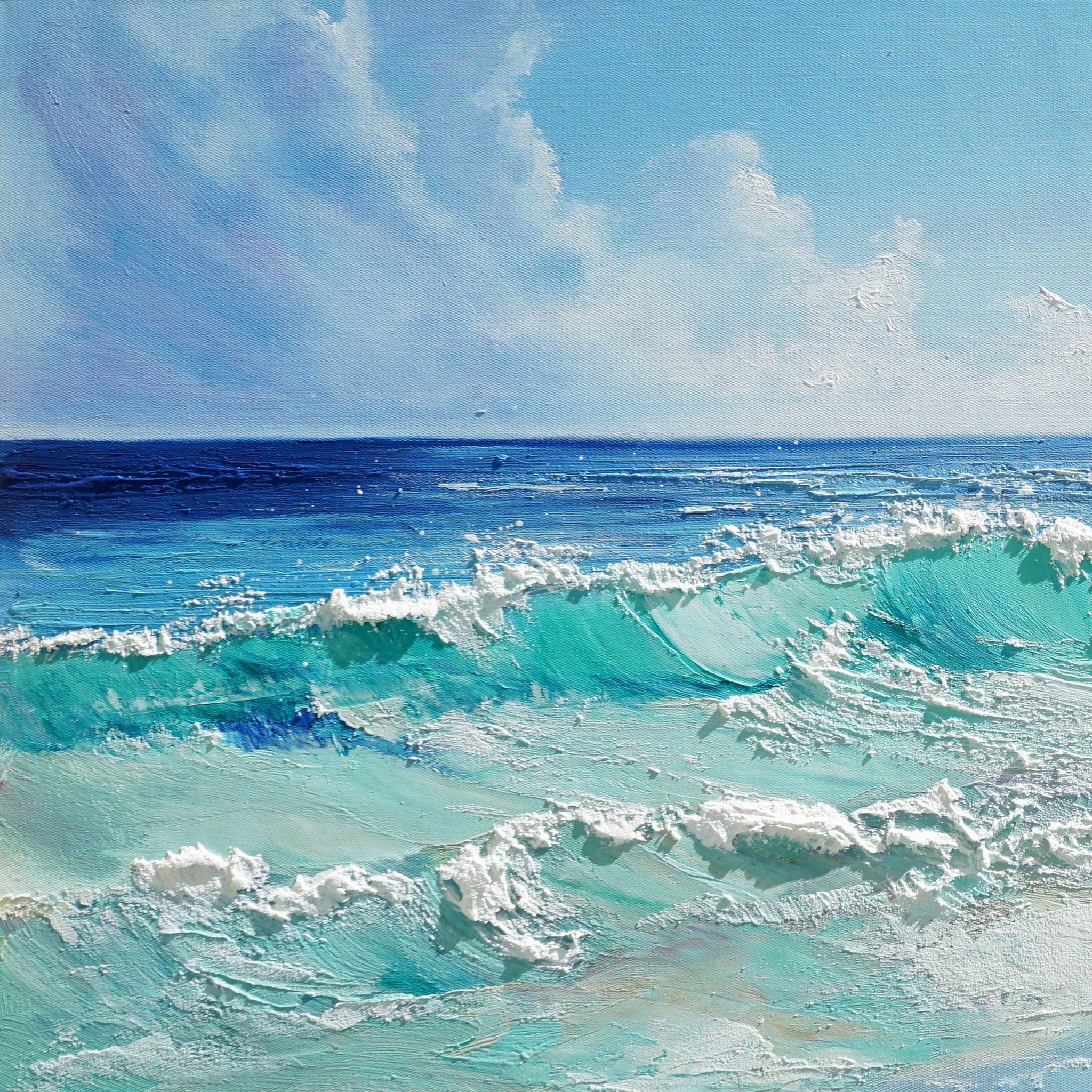 Dipinto a mano acrilico su tela Scenario Astratto 60x150cm