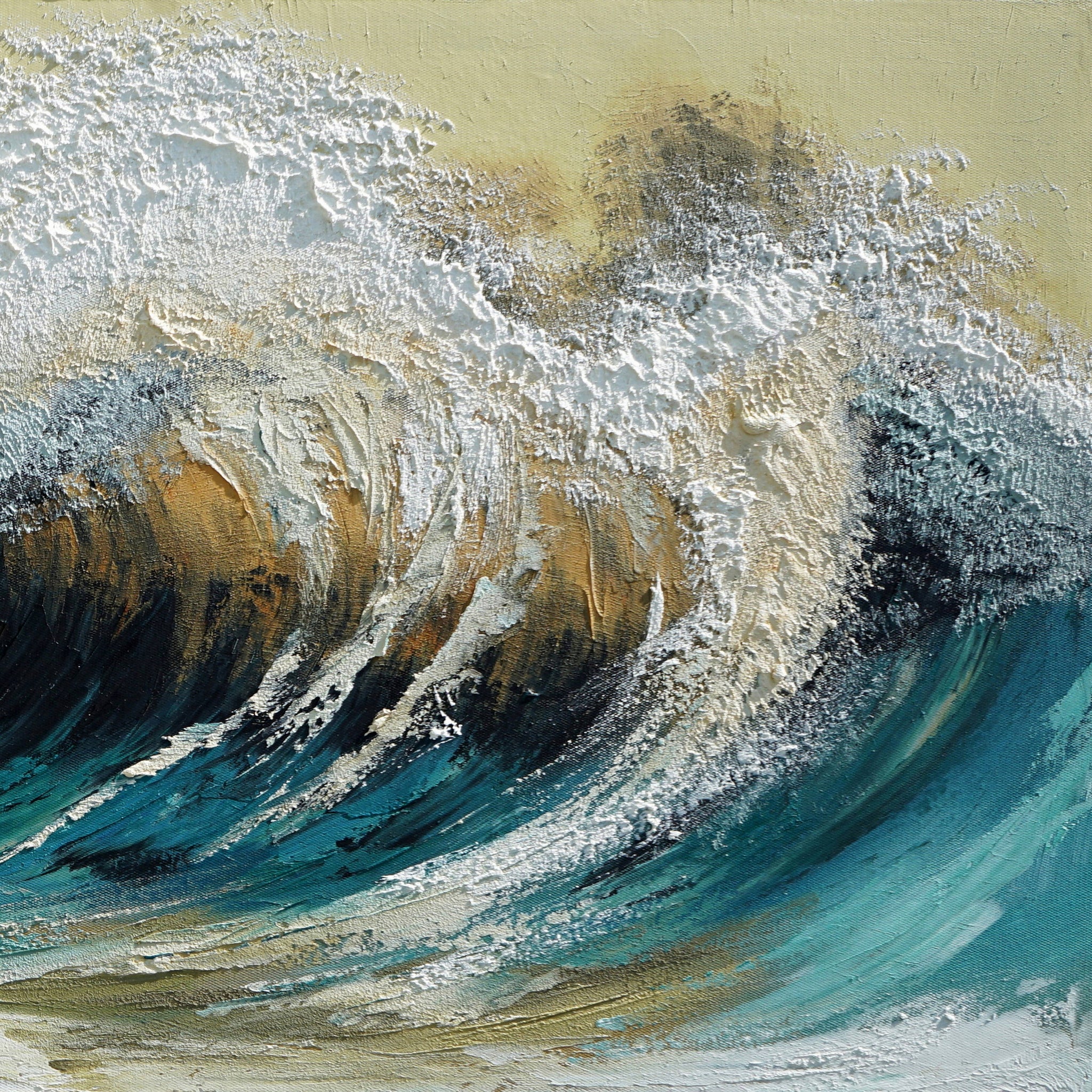 Dipinto a mano acrilico su tela Scenario Astratto 60x150cm