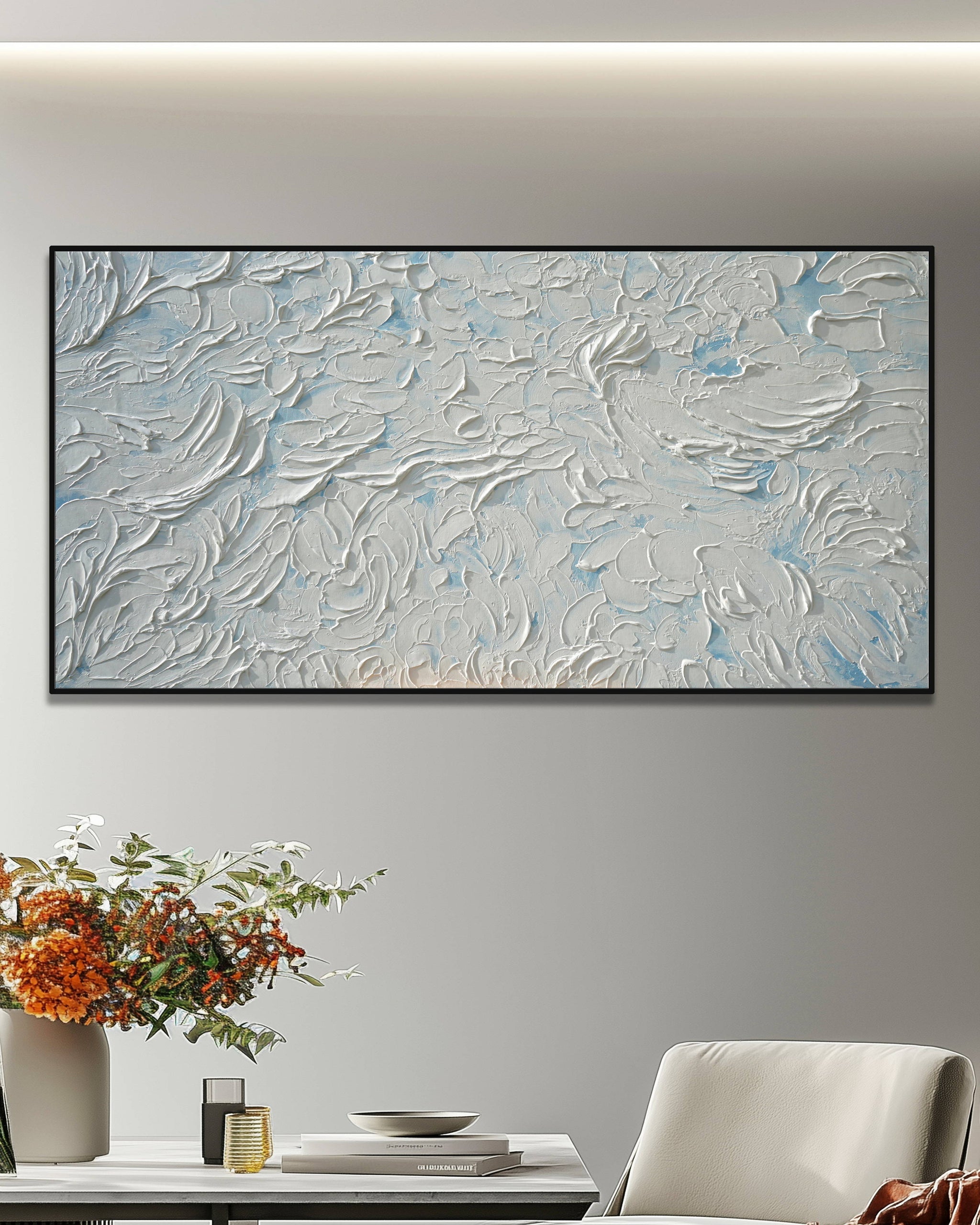 Dipinto a mano acrilico su tela Astratto 70x140cm