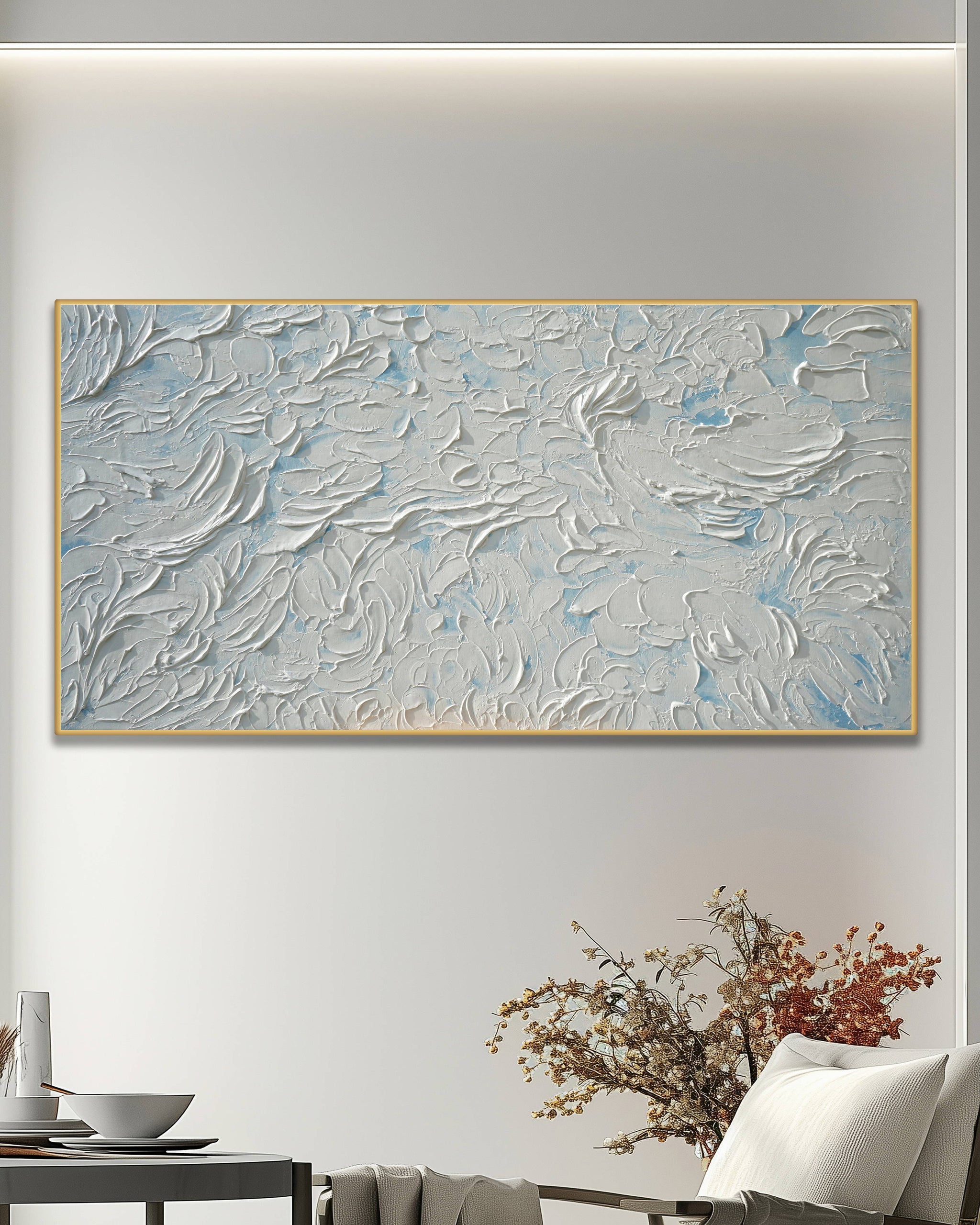 Dipinto a mano acrilico su tela Astratto 70x140cm