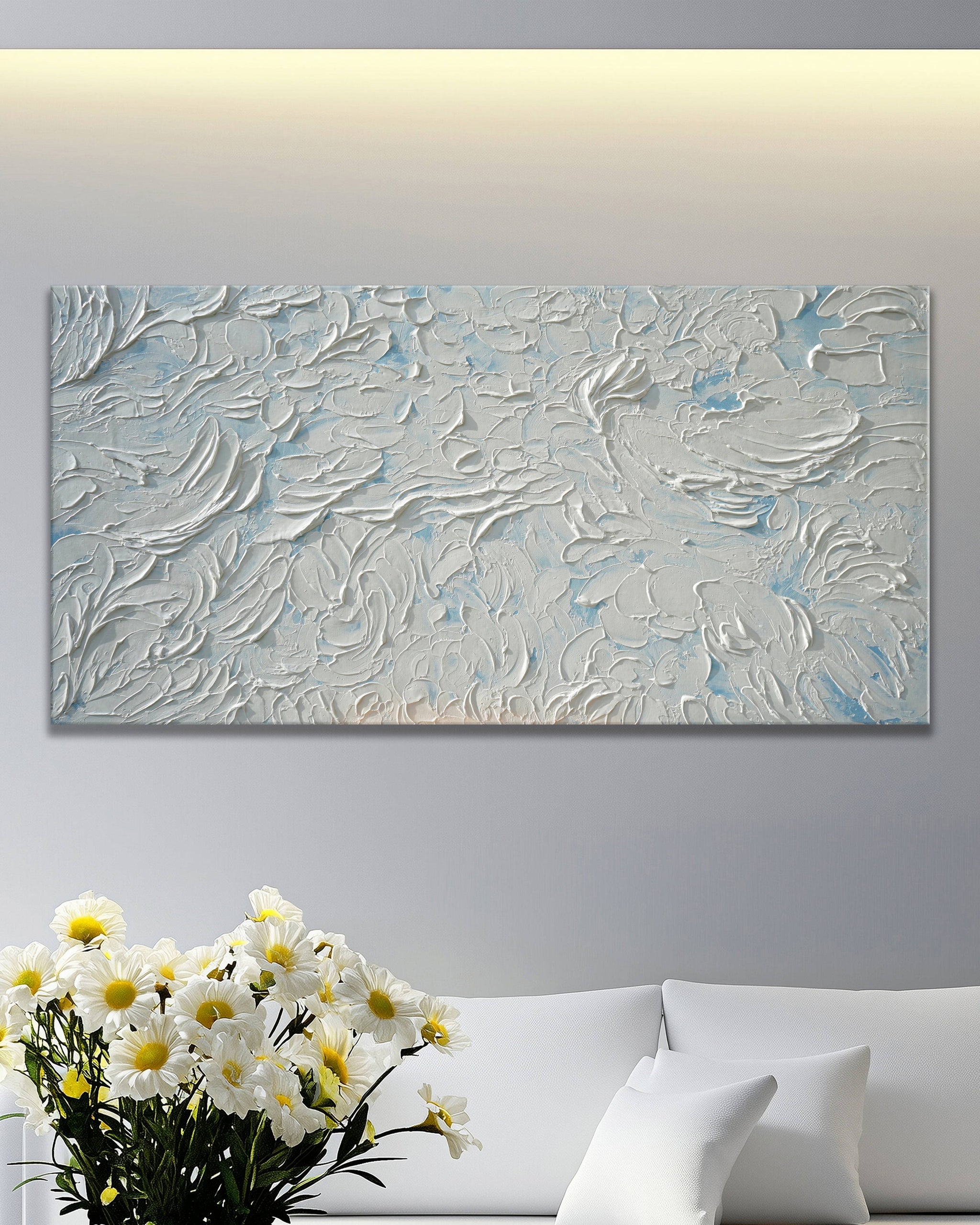 Dipinto a mano acrilico su tela Astratto 70x140cm
