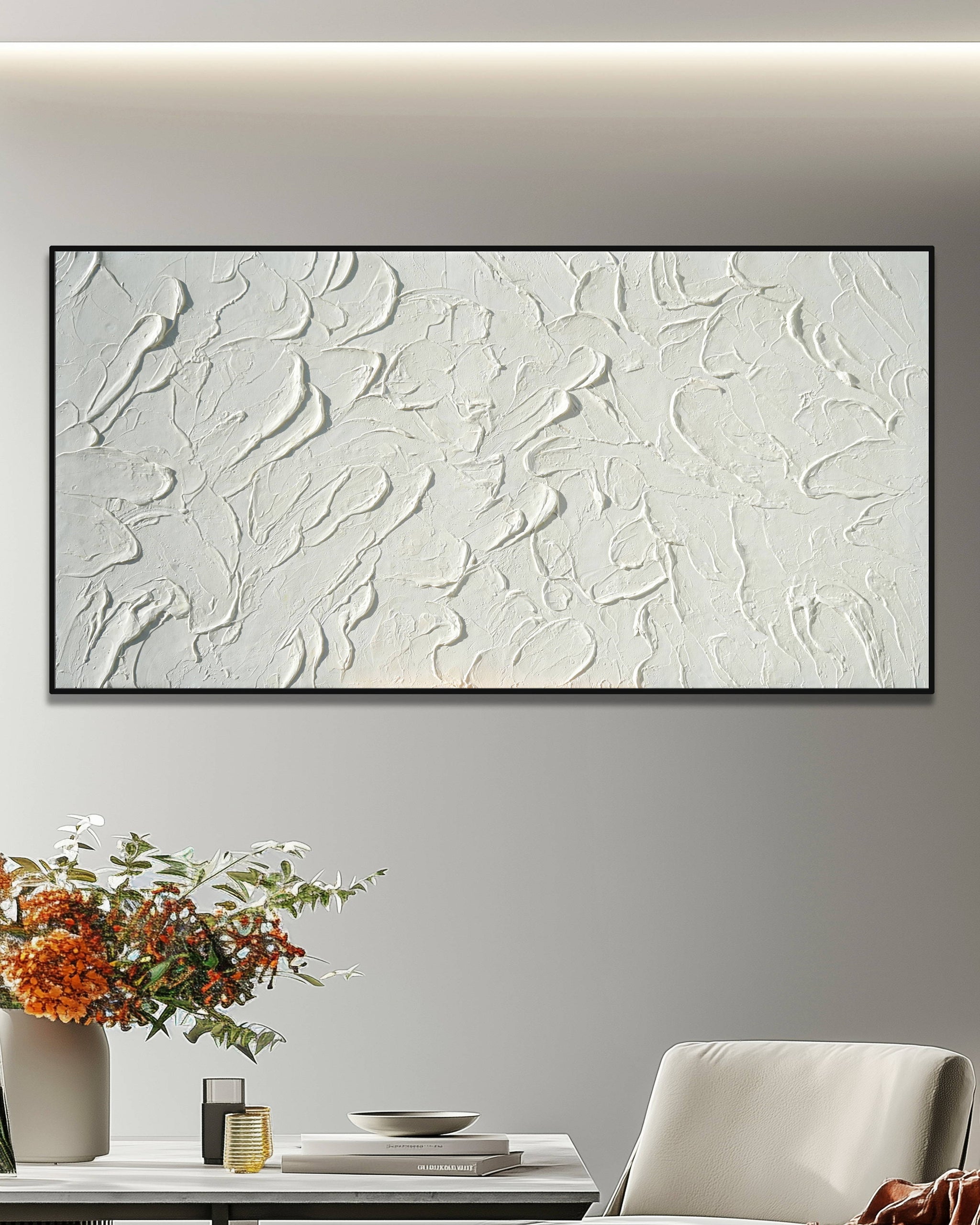 Dipinto a mano acrilico su tela Astratto 70x140cm