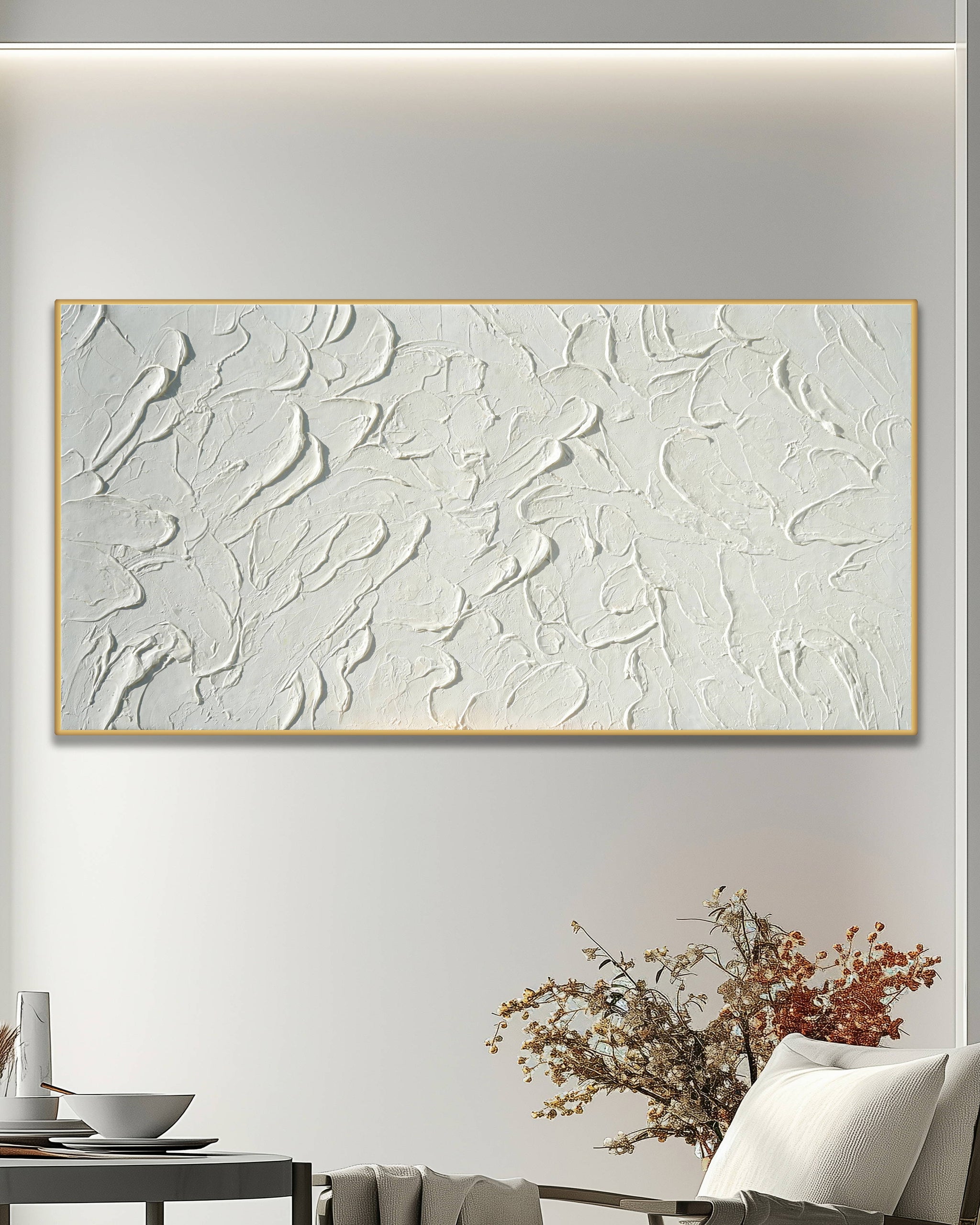 Dipinto a mano acrilico su tela Astratto 70x140cm