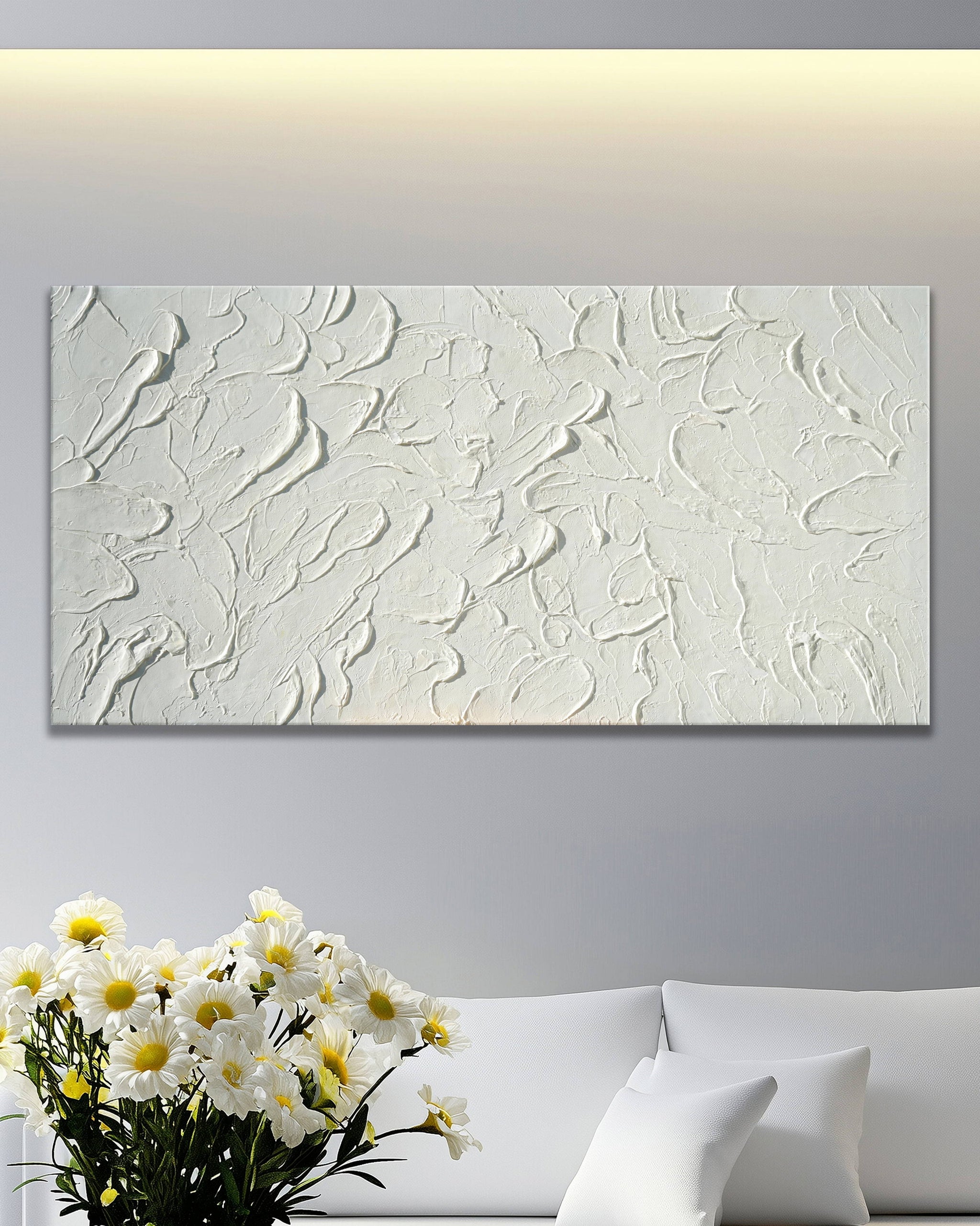 Dipinto a mano acrilico su tela Astratto 70x140cm