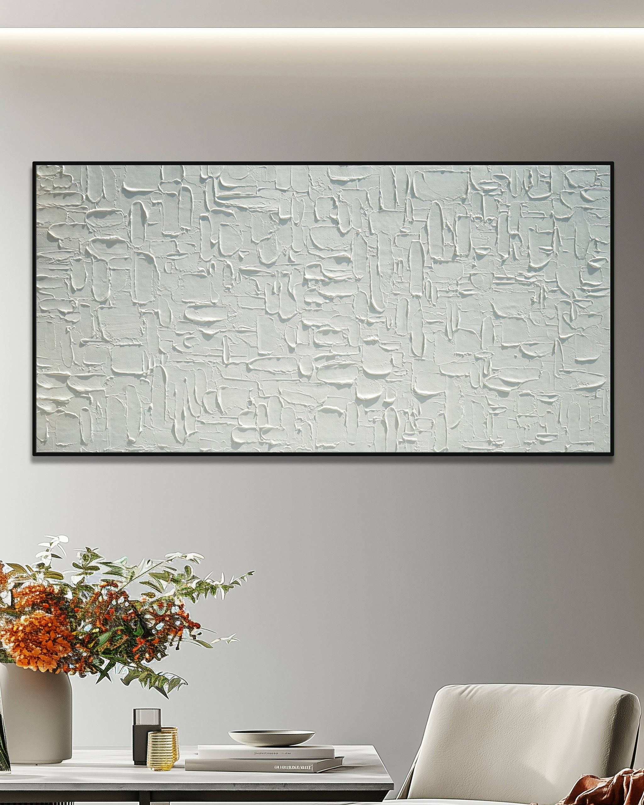 Dipinto a mano acrilico su tela Astratto 70x140cm