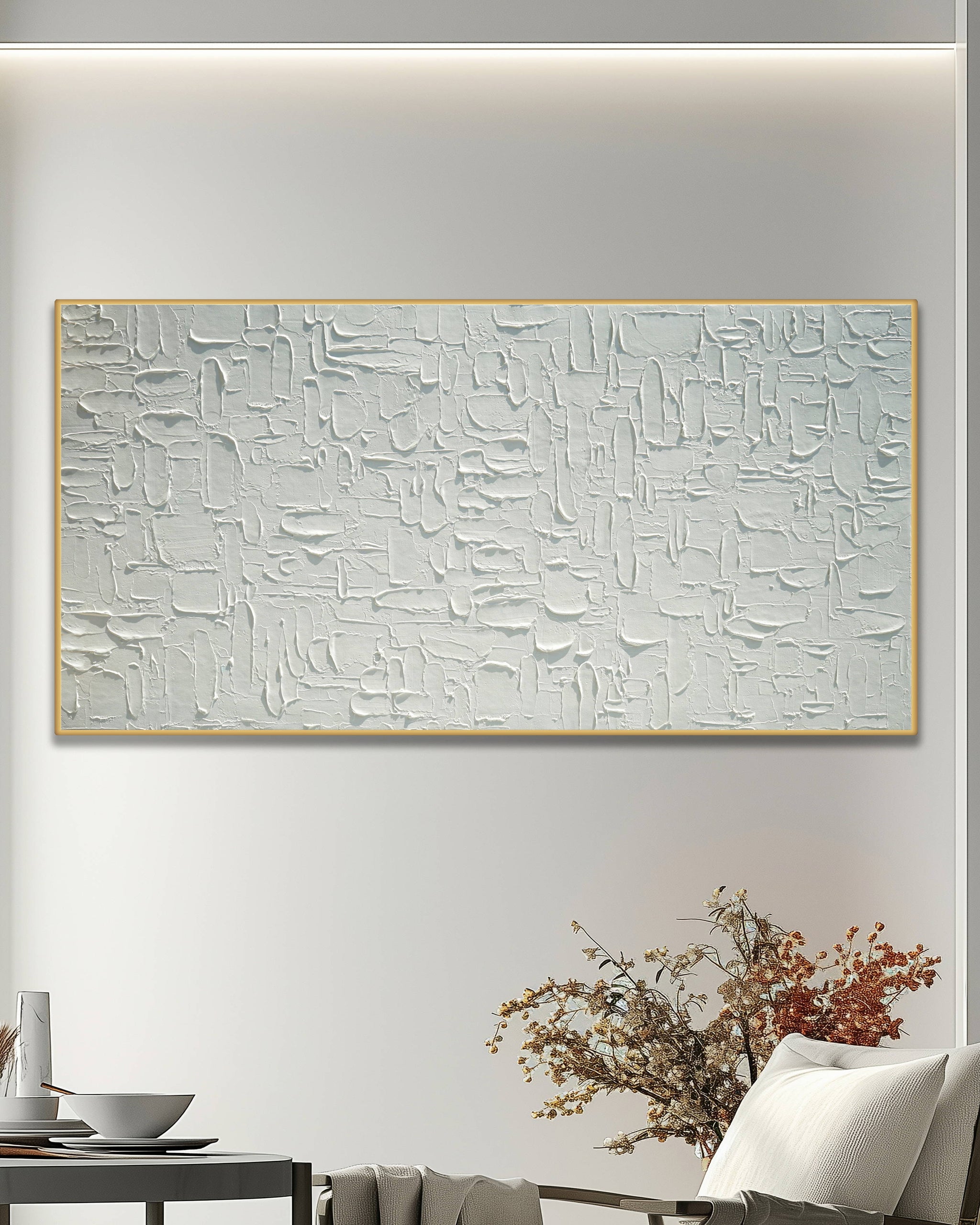 Dipinto a mano acrilico su tela Astratto 70x140cm