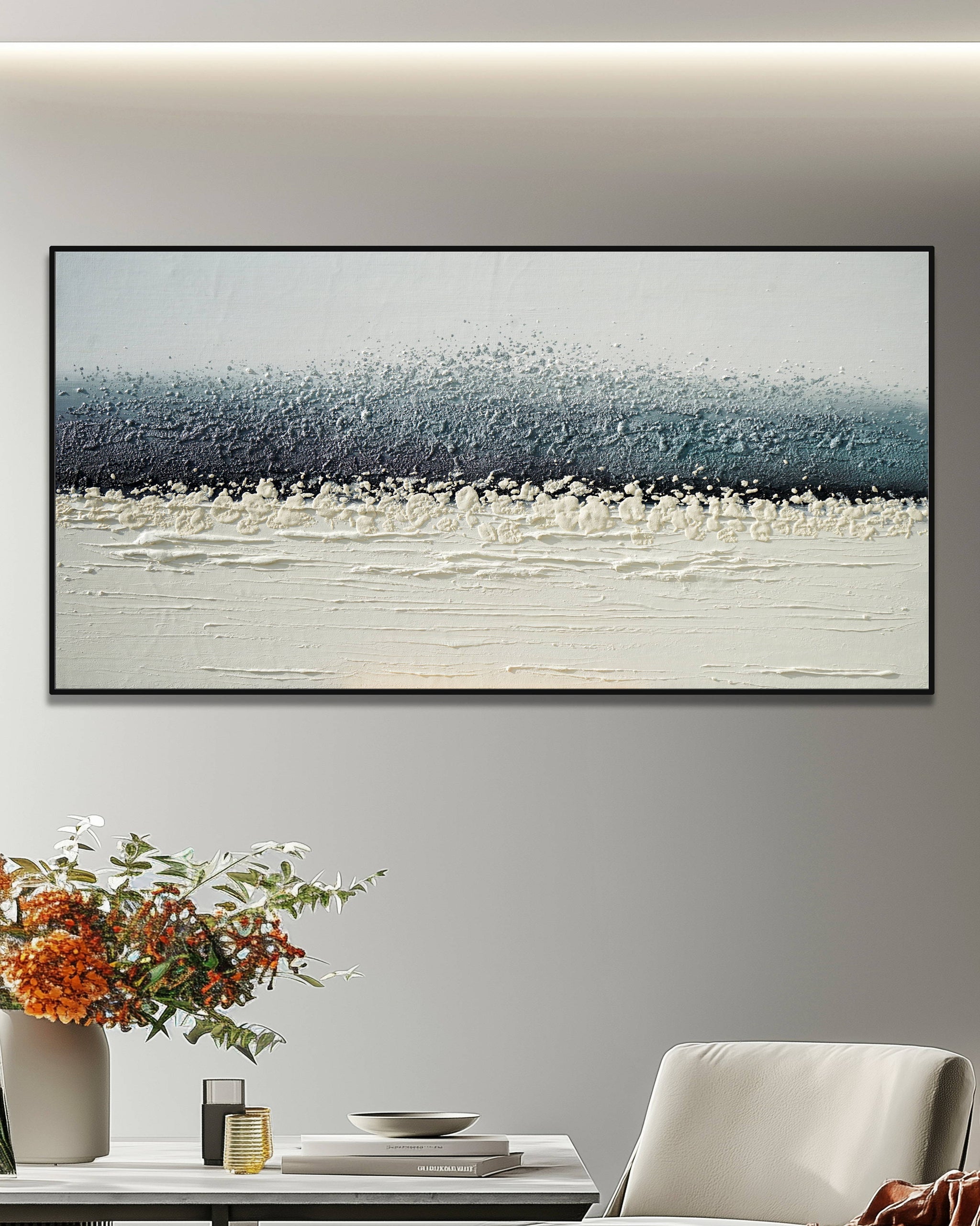 Dipinto a mano acrilico su tela Astratto 70x140cm