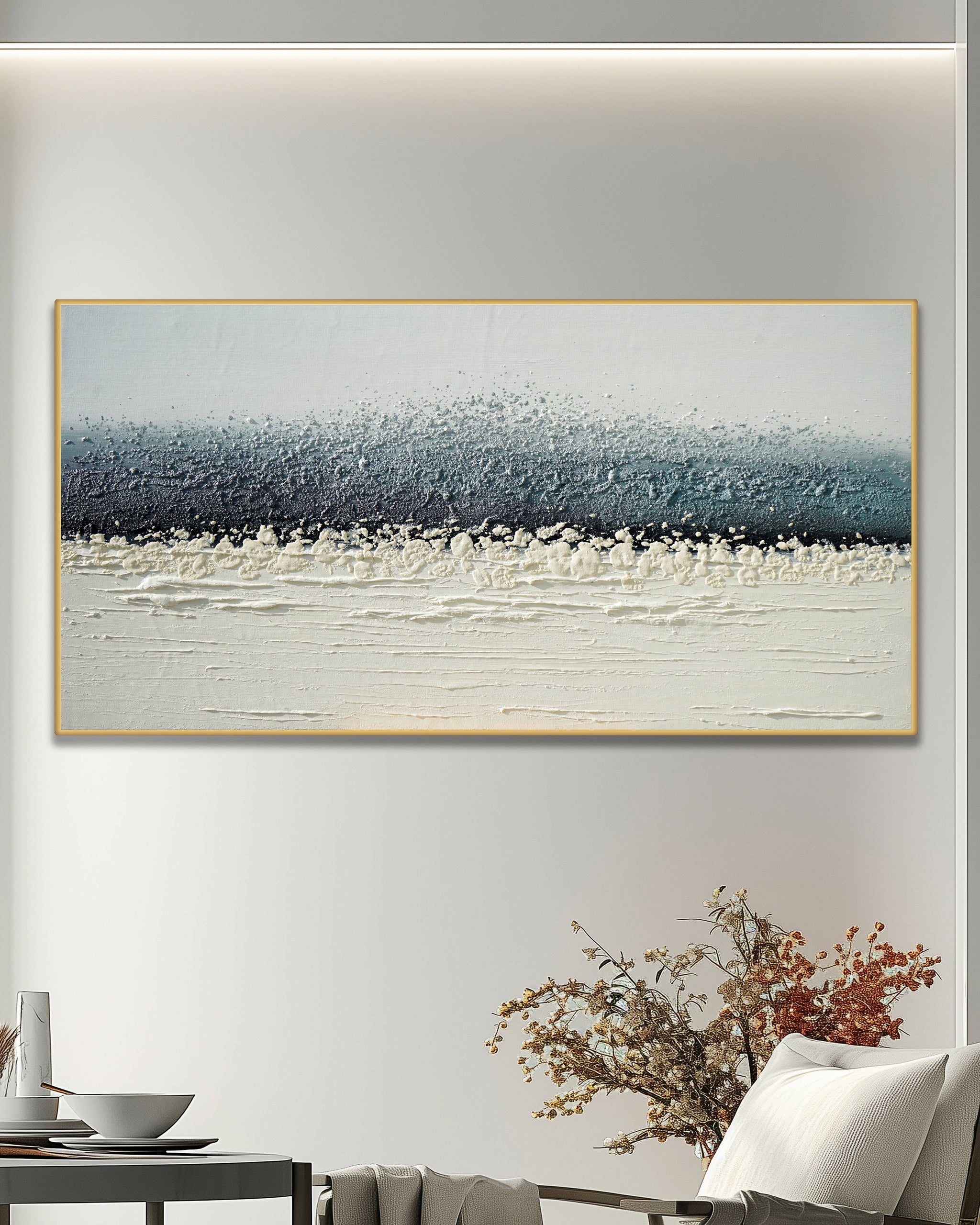 Dipinto a mano acrilico su tela Astratto 70x140cm