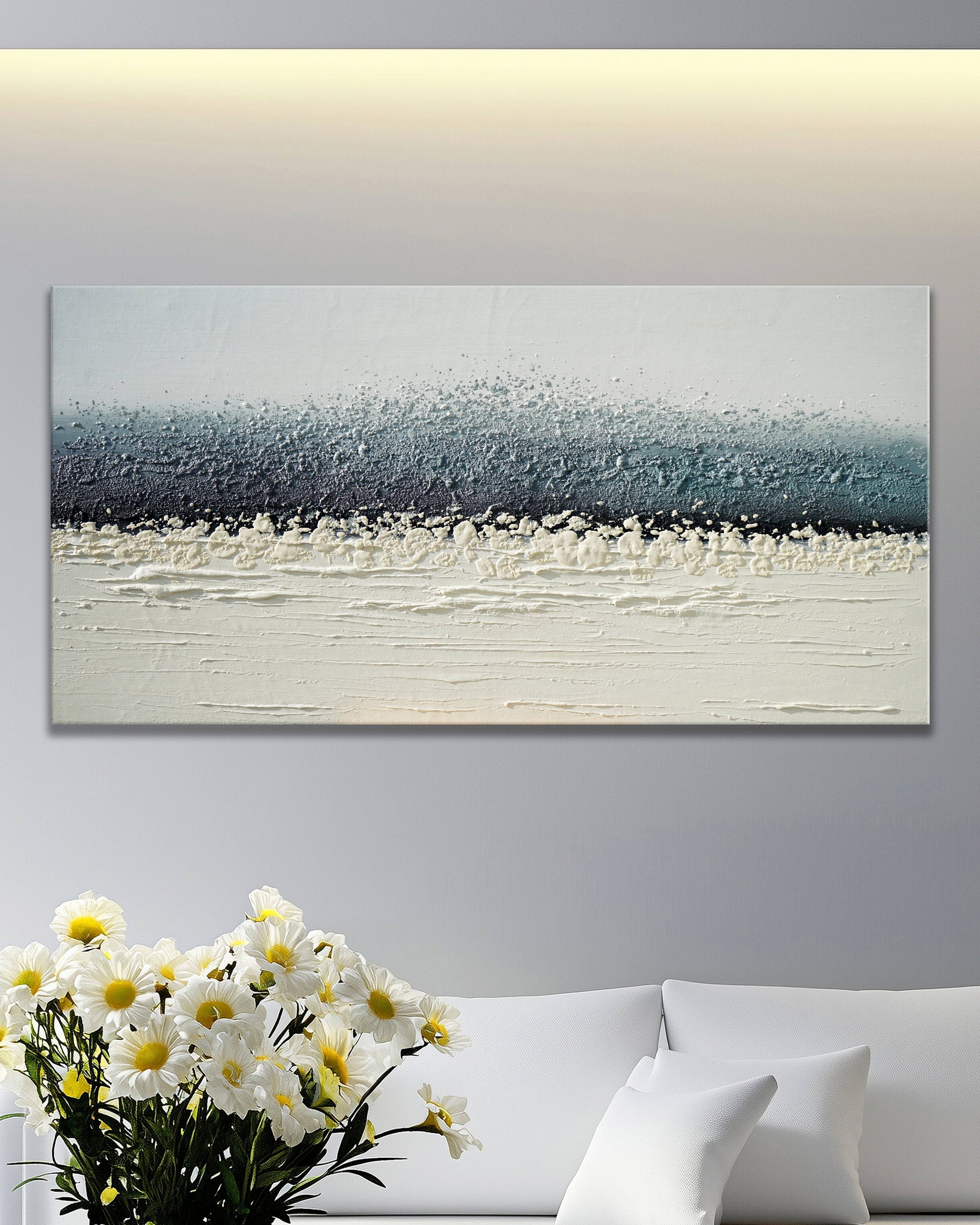 Dipinto a mano acrilico su tela Astratto 70x140cm