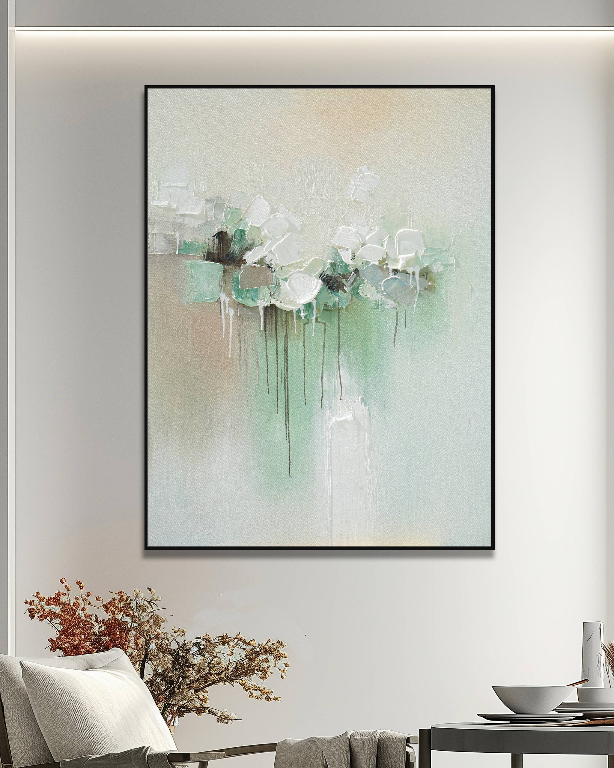 Dipinto a mano acrilico su tela Floreale 75x100cm