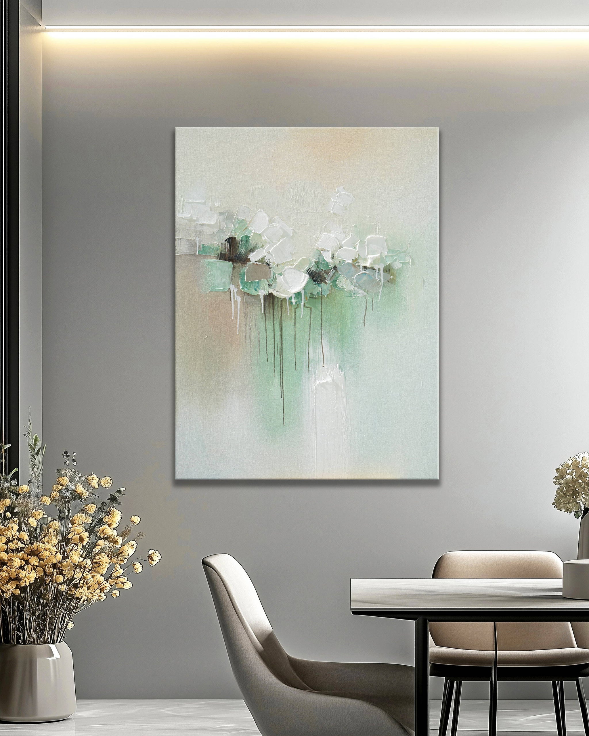 Dipinto a mano acrilico su tela Floreale 75x100cm