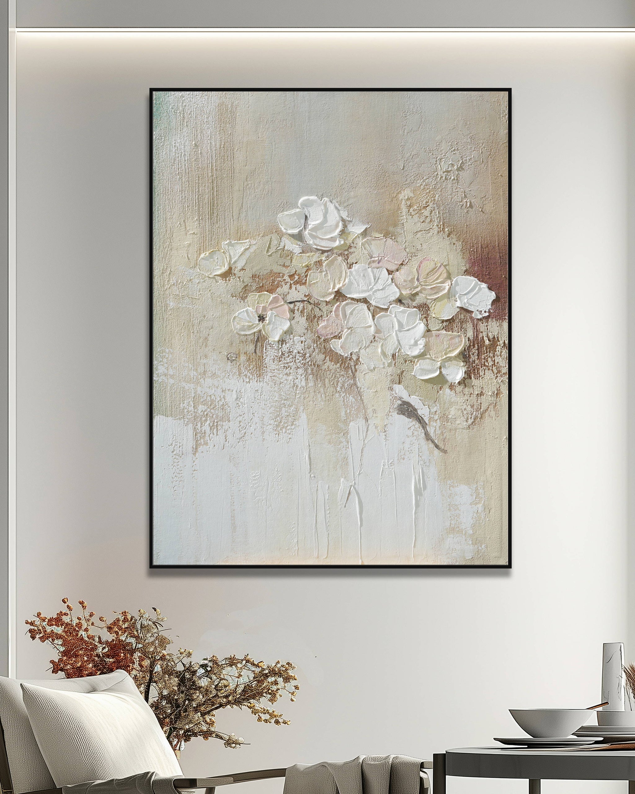 Dipinto a mano acrilico su tela Floreale 75x100cm