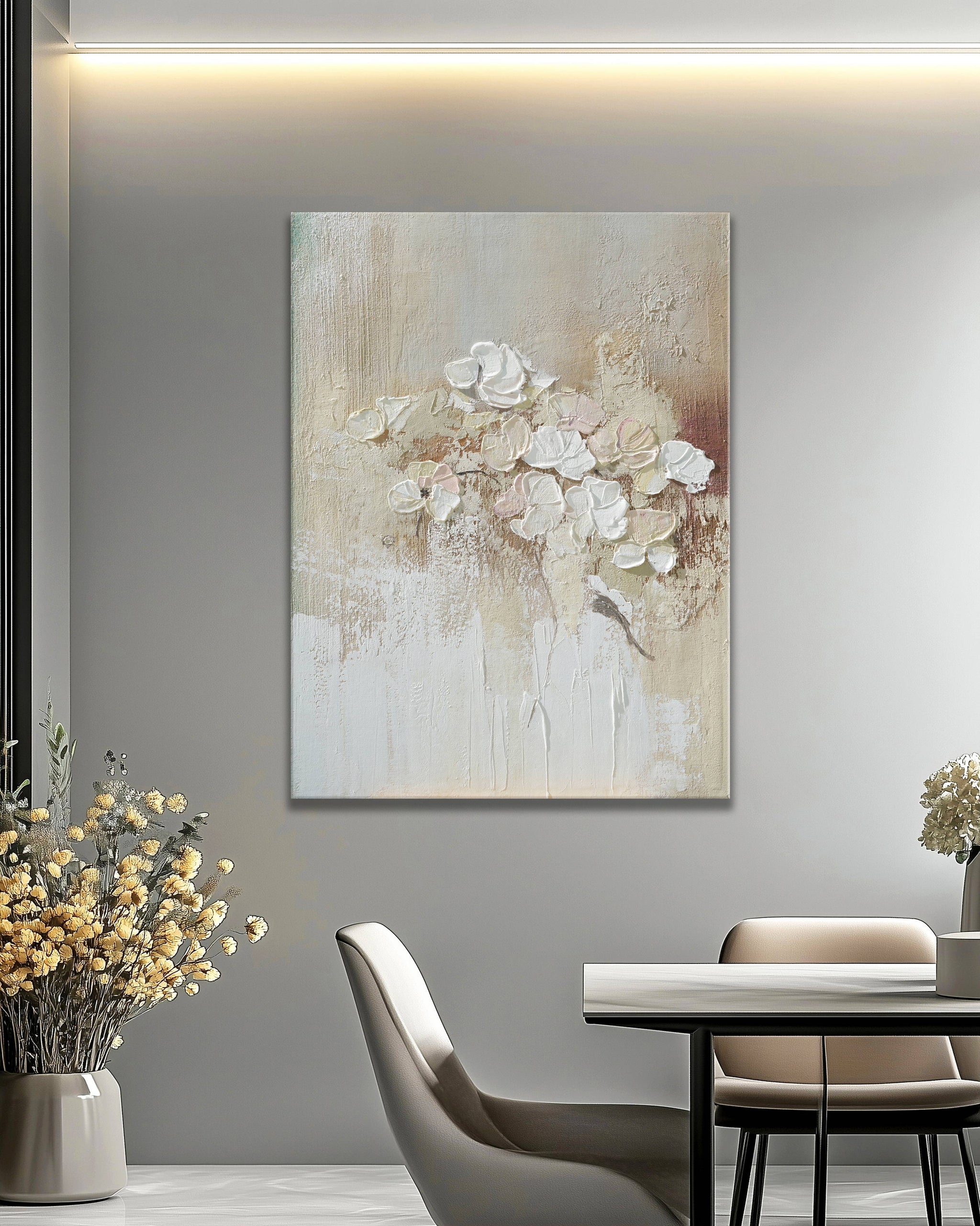 Dipinto a mano acrilico su tela Floreale 75x100cm