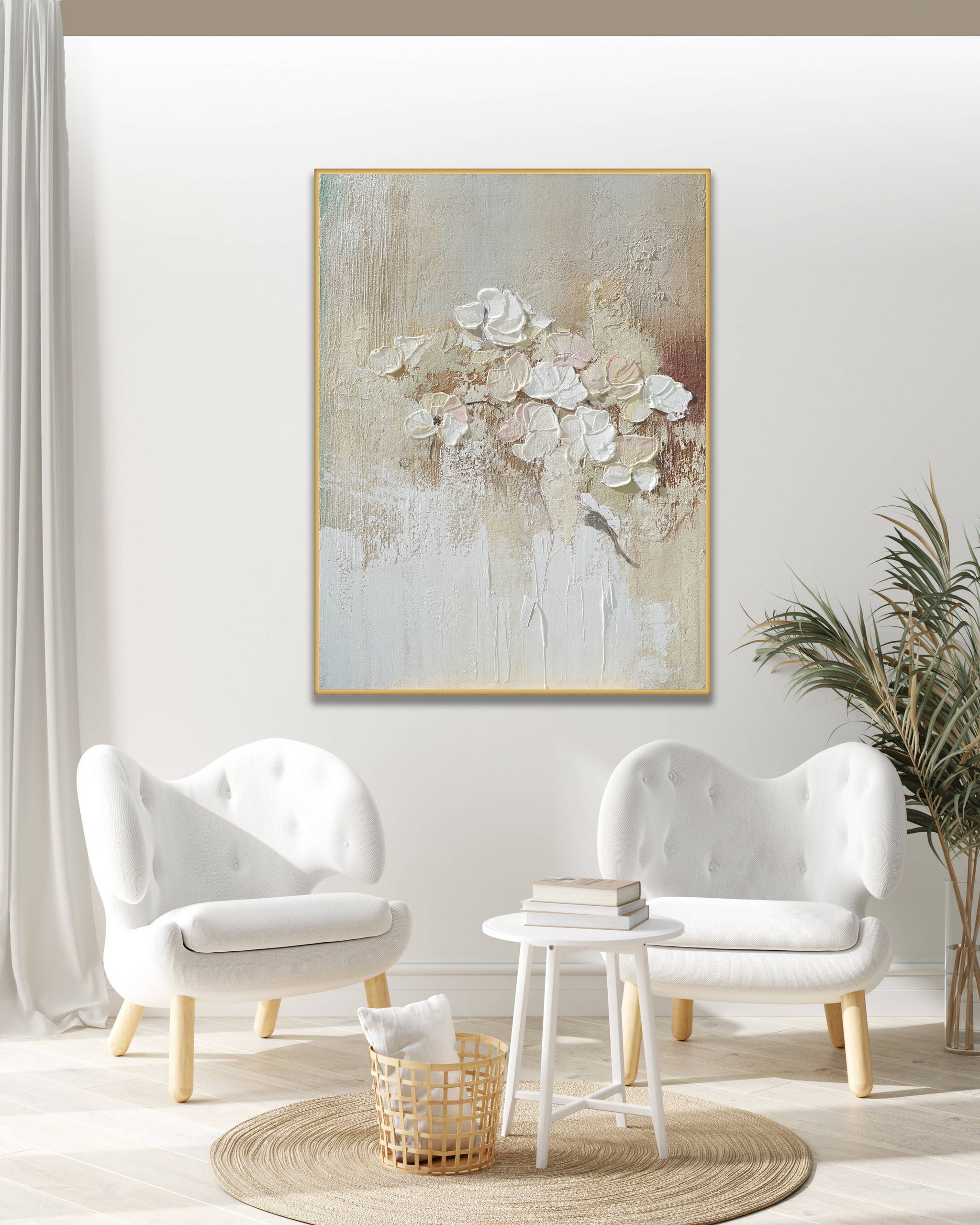 Dipinto a mano acrilico su tela Floreale 75x100cm