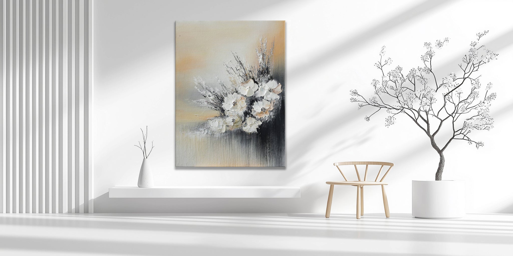Dipinto a mano acrilico su tela Floreale 75x100cm