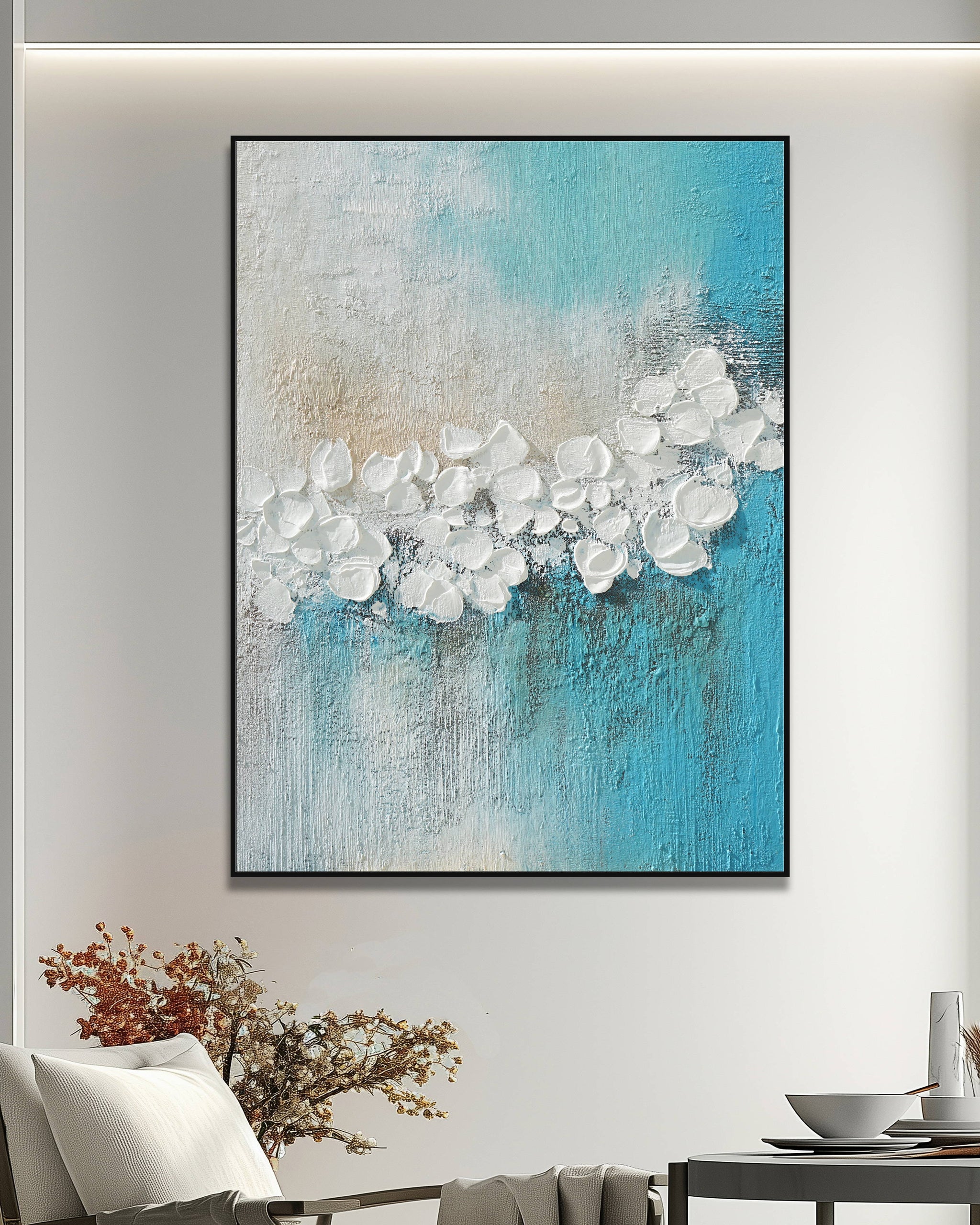 Dipinto a mano acrilico su tela Floreale 75x100cm