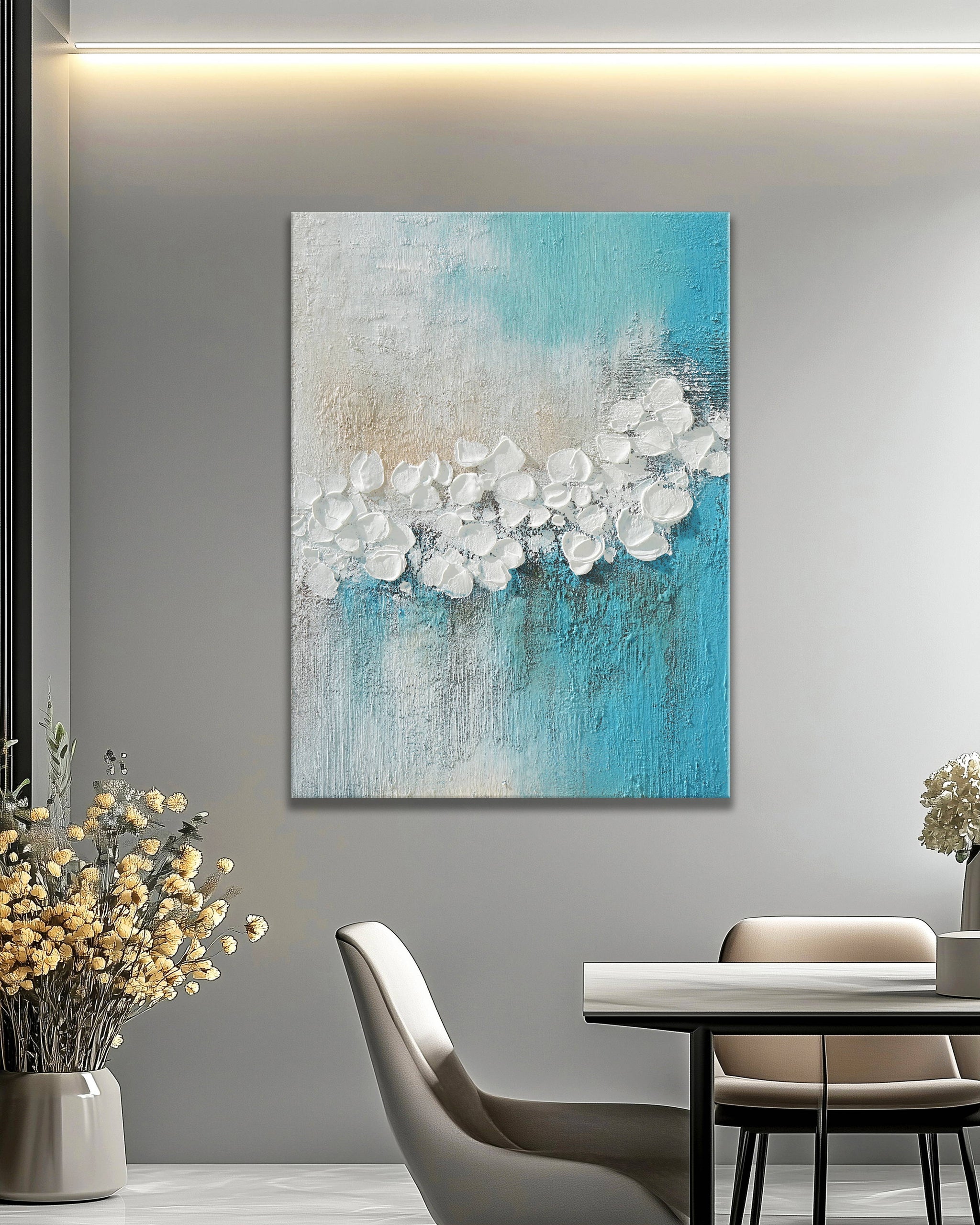 Dipinto a mano acrilico su tela Floreale 75x100cm