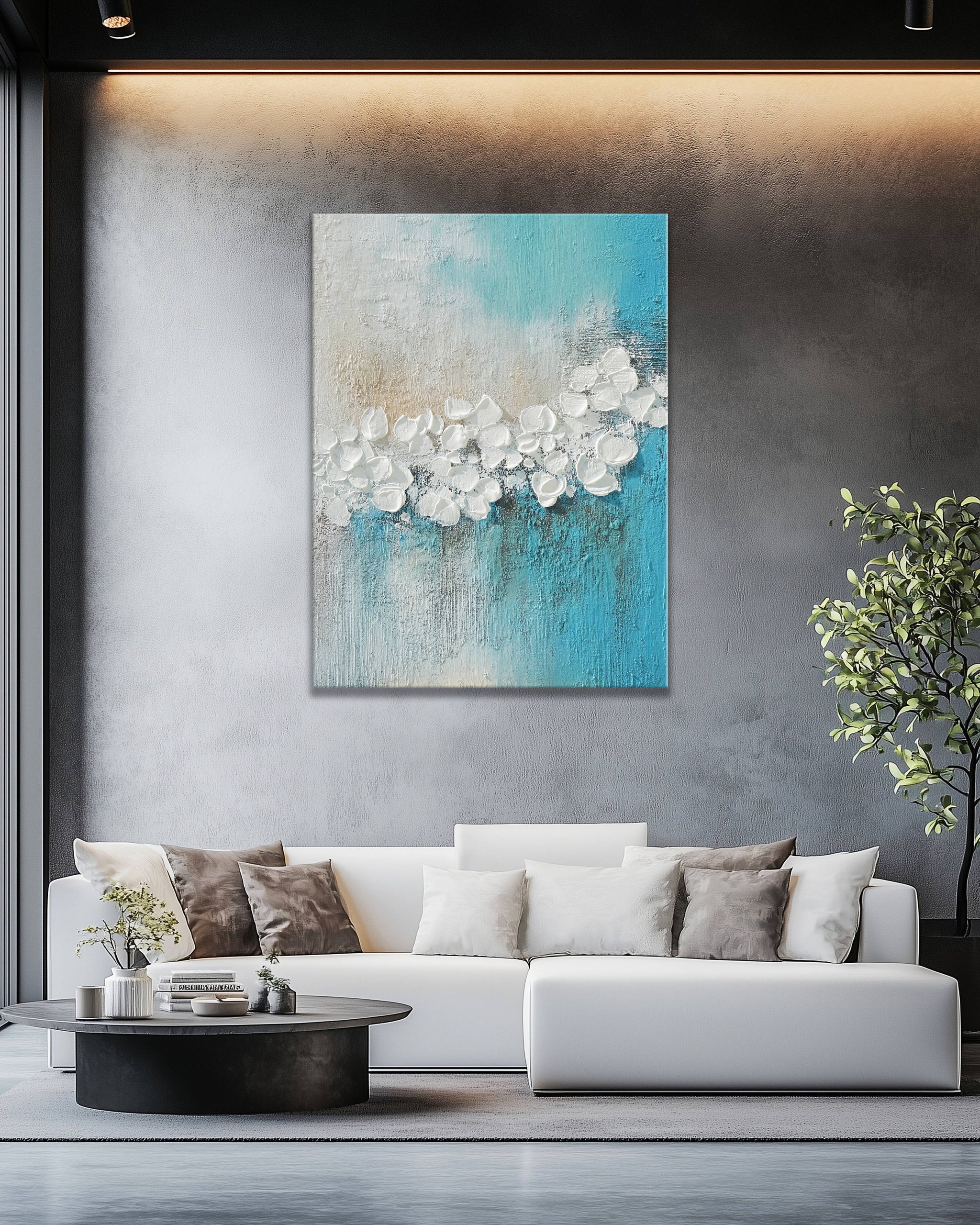 Dipinto a mano acrilico su tela Floreale 75x100cm
