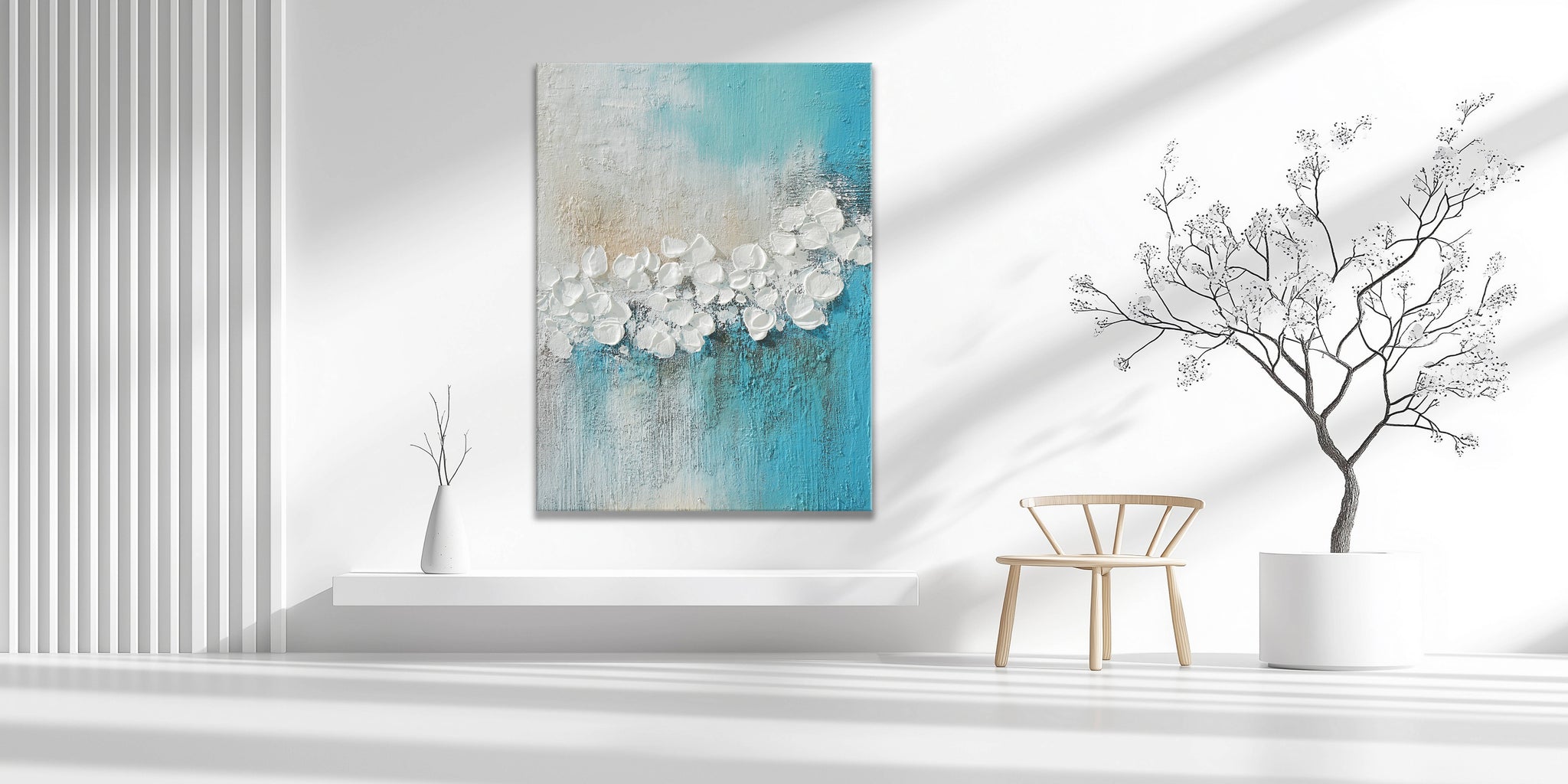 Dipinto a mano acrilico su tela Floreale 75x100cm