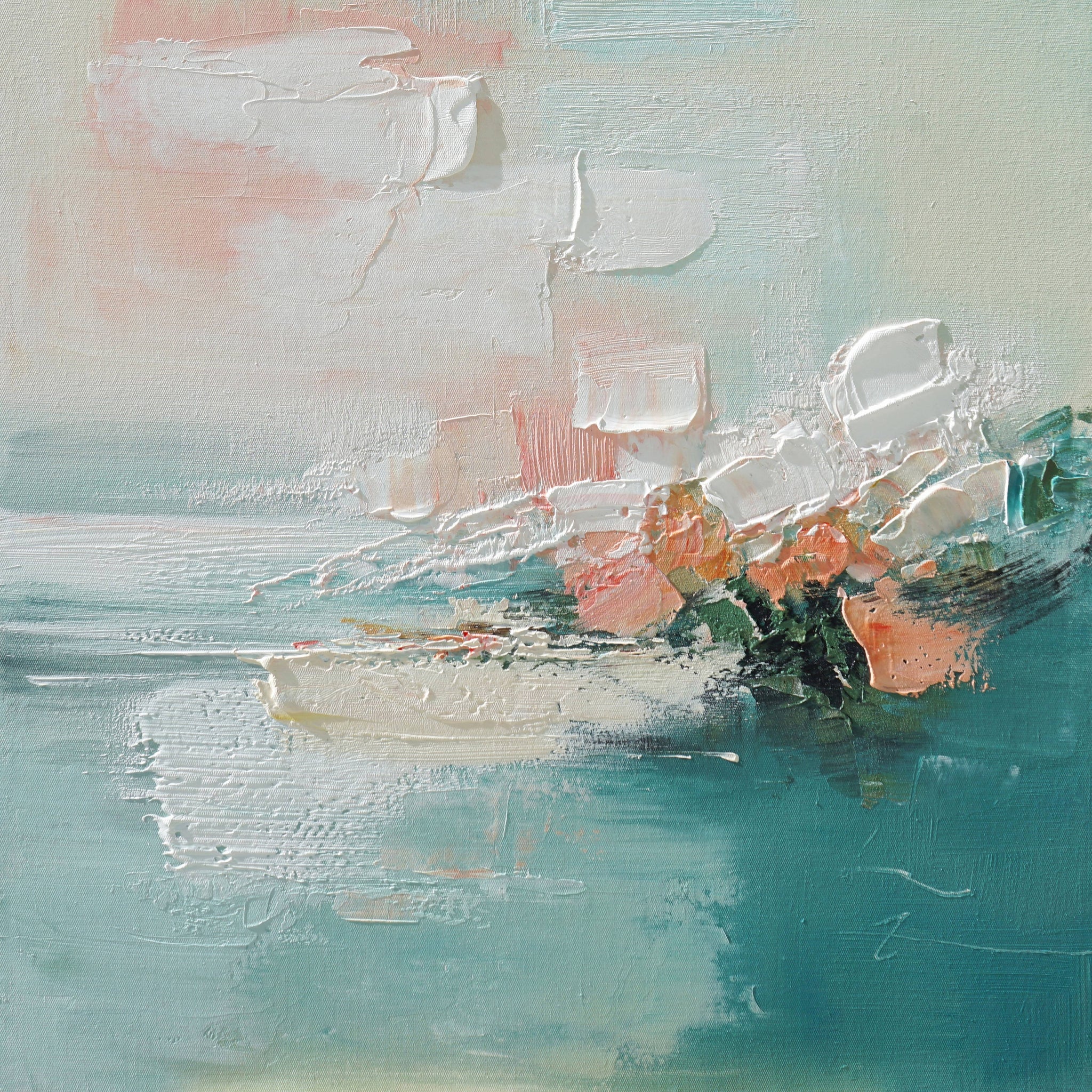 Dipinto a mano acrilico su tela Scenario Astratto 75x100cm