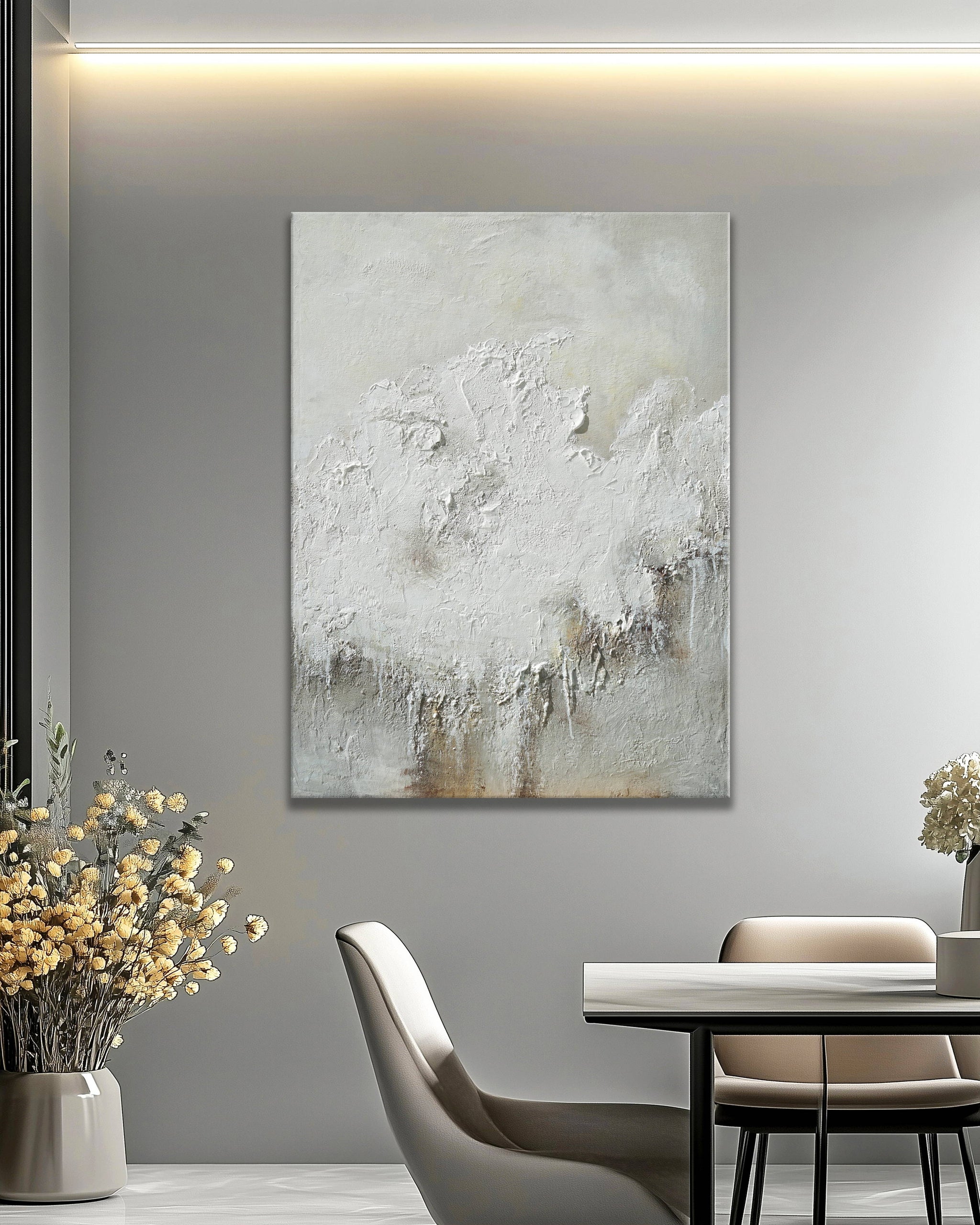Dipinto a mano acrilico su tela Scenario Astratto 75x100cm