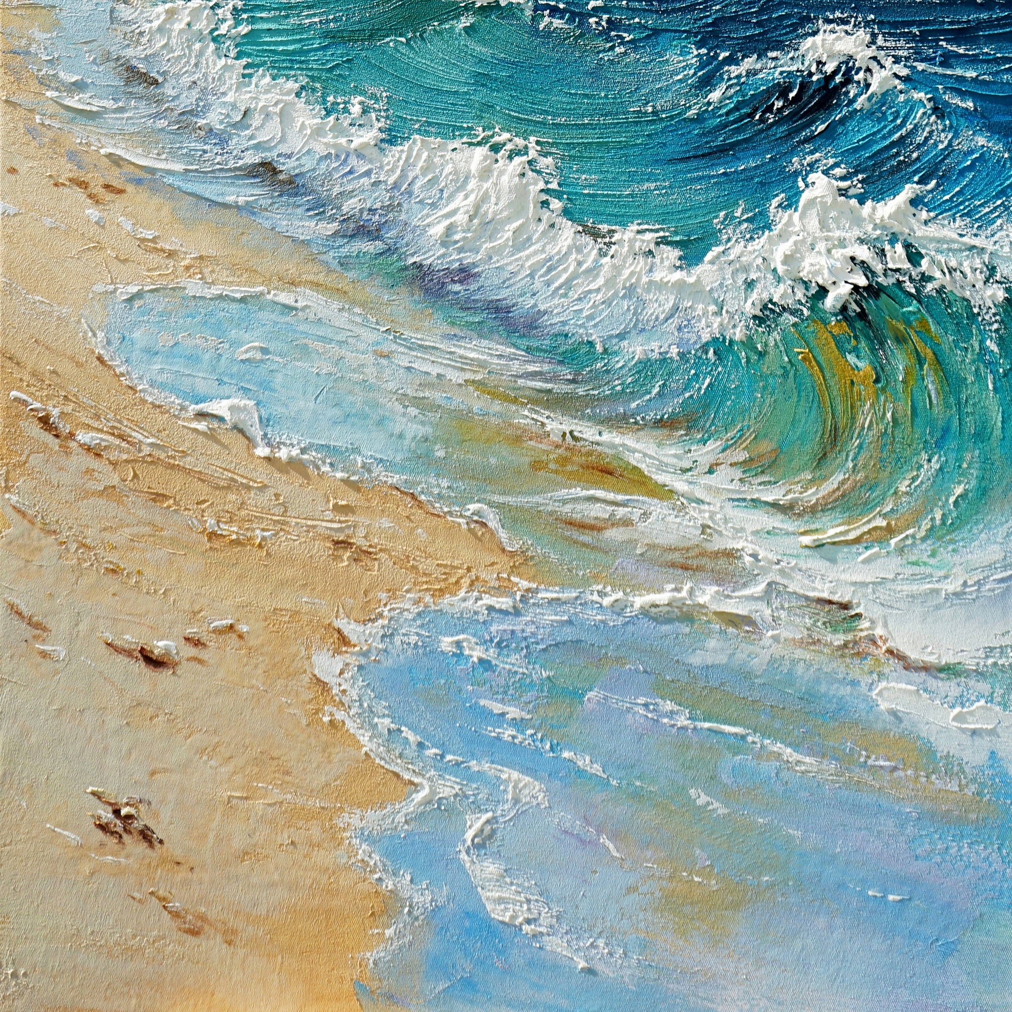 Dipinto a mano acrilico su tela Scenario Astratto 70x140cm