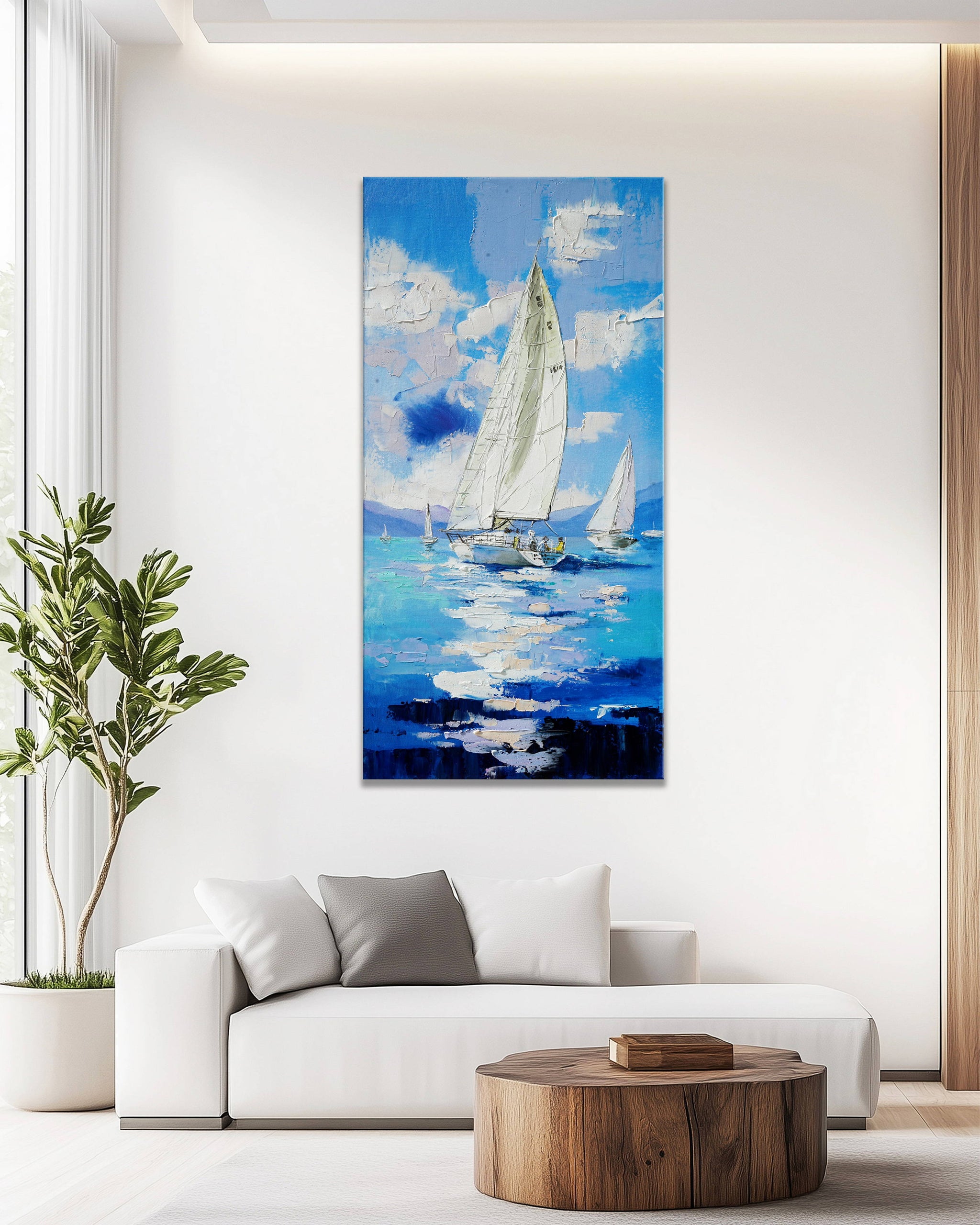 Dipinto a mano acrilico su tela Scenario Astratto 70x140cm