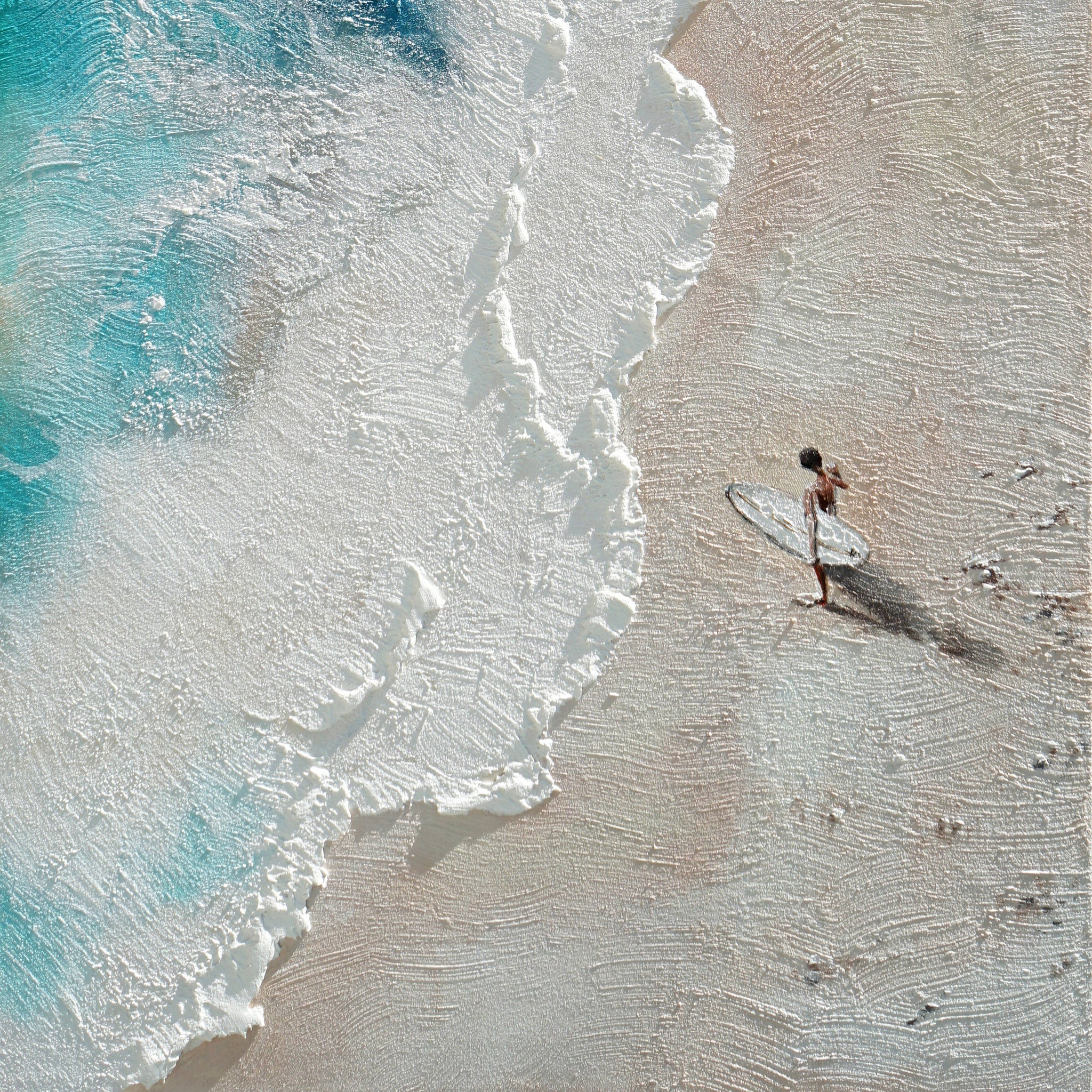 Dipinto a mano acrilico su tela Scenario Astratto 70x140cm