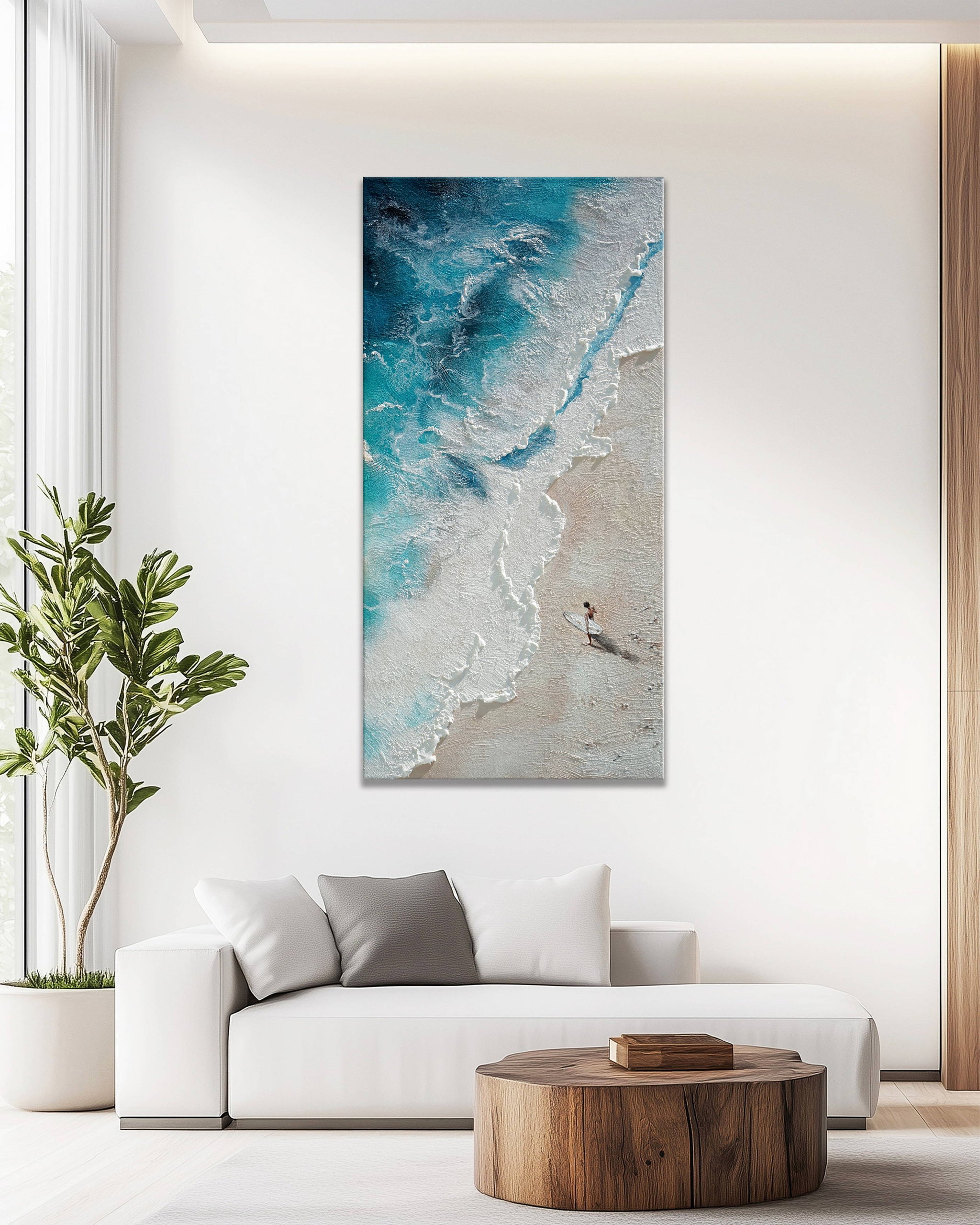 Dipinto a mano acrilico su tela Scenario Astratto 70x140cm