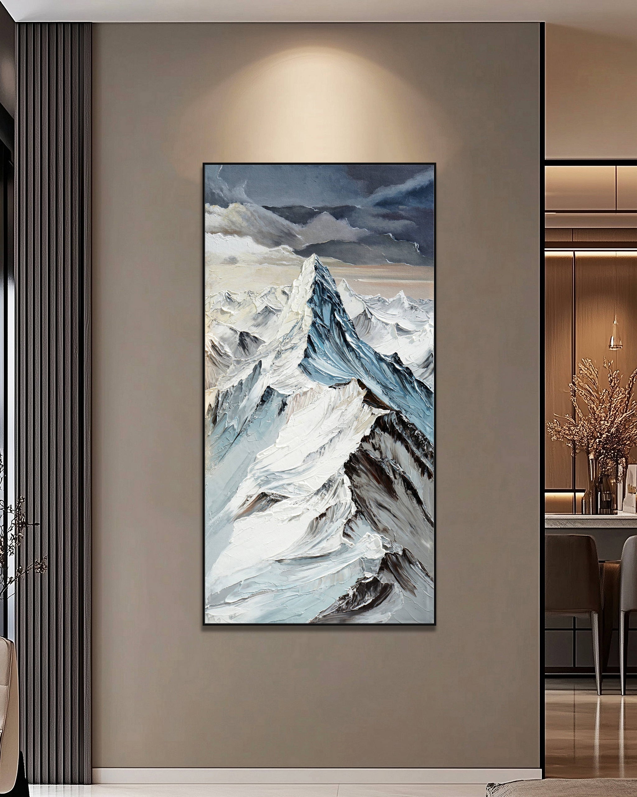 Dipinto a mano acrilico su tela Scenario Astratto 70x140cm