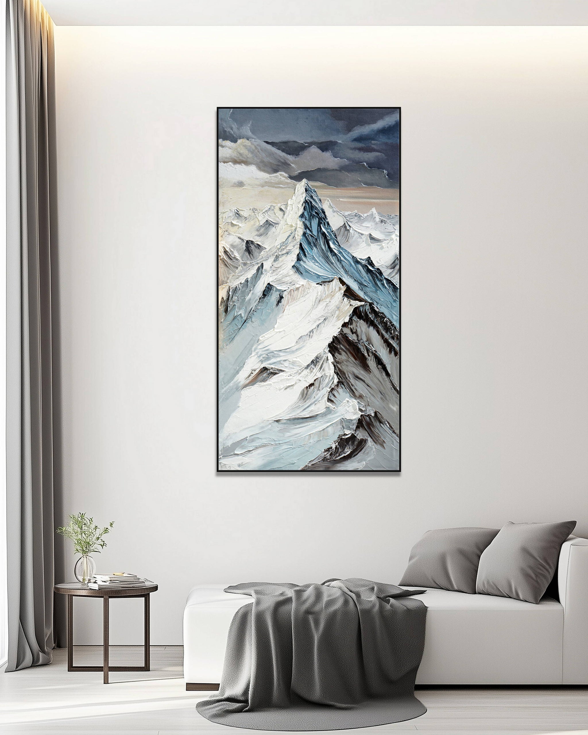 Dipinto a mano acrilico su tela Scenario Astratto 70x140cm
