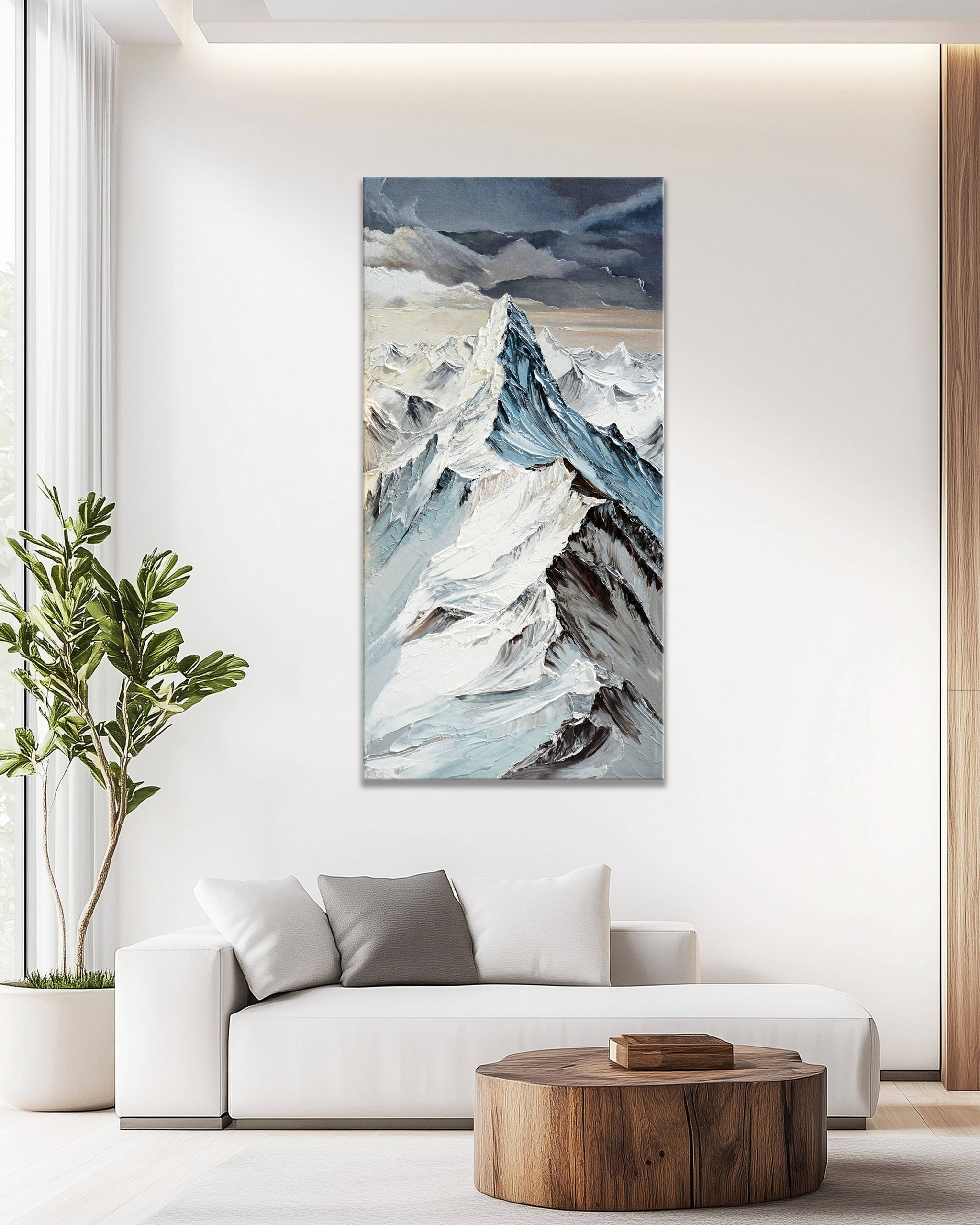 Dipinto a mano acrilico su tela Scenario Astratto 70x140cm